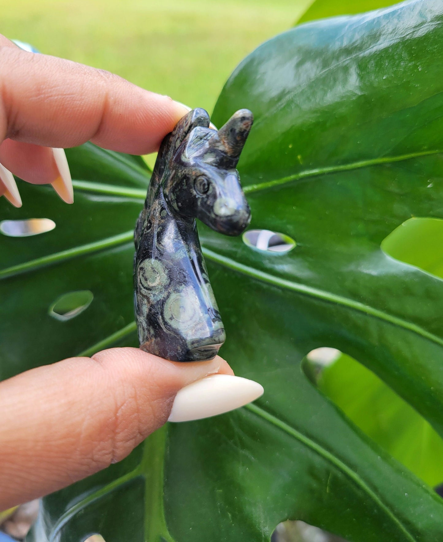 Kambaba Jasper Unicorn Crystal Carving - Master Carver - Home Decor - Gift - Crystal Collector
