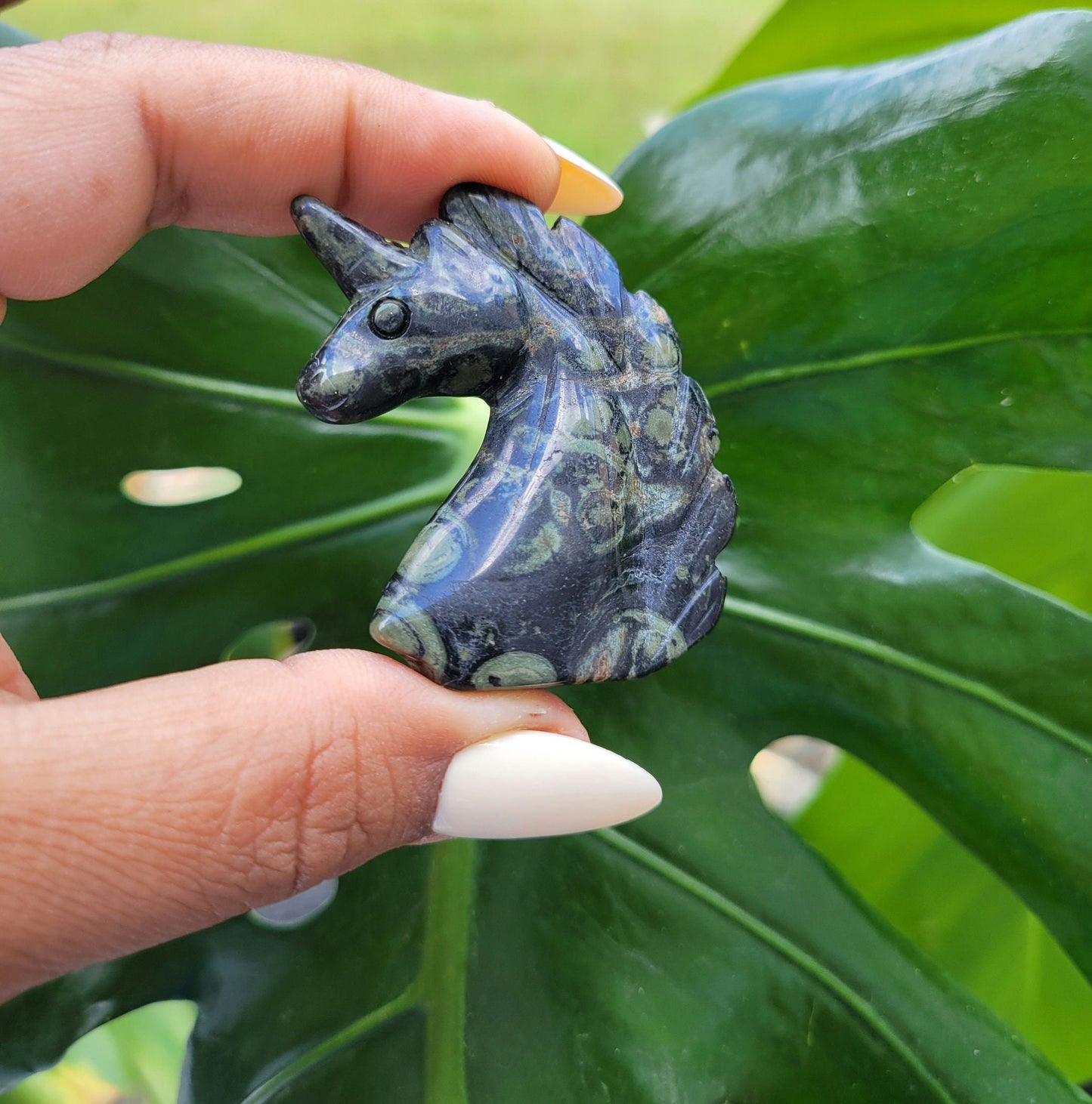Kambaba Jasper Unicorn Crystal Carving - Master Carver - Home Decor - Gift - Crystal Collector