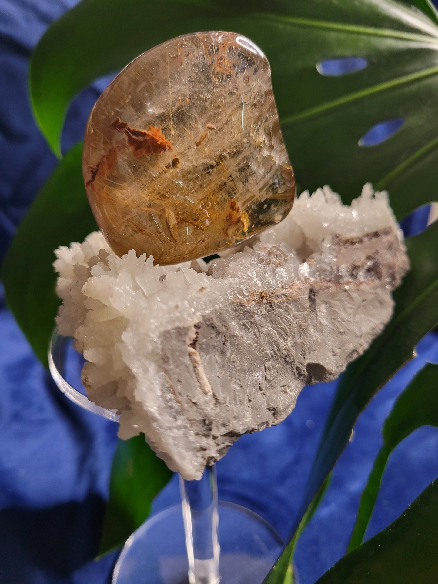AAA Grade Stunning Smoky Quartz from Brazil - Copper & Gold Rutile Inclusions - Large Angel Lens - Birthday, Anniversary Gift - Home Decor