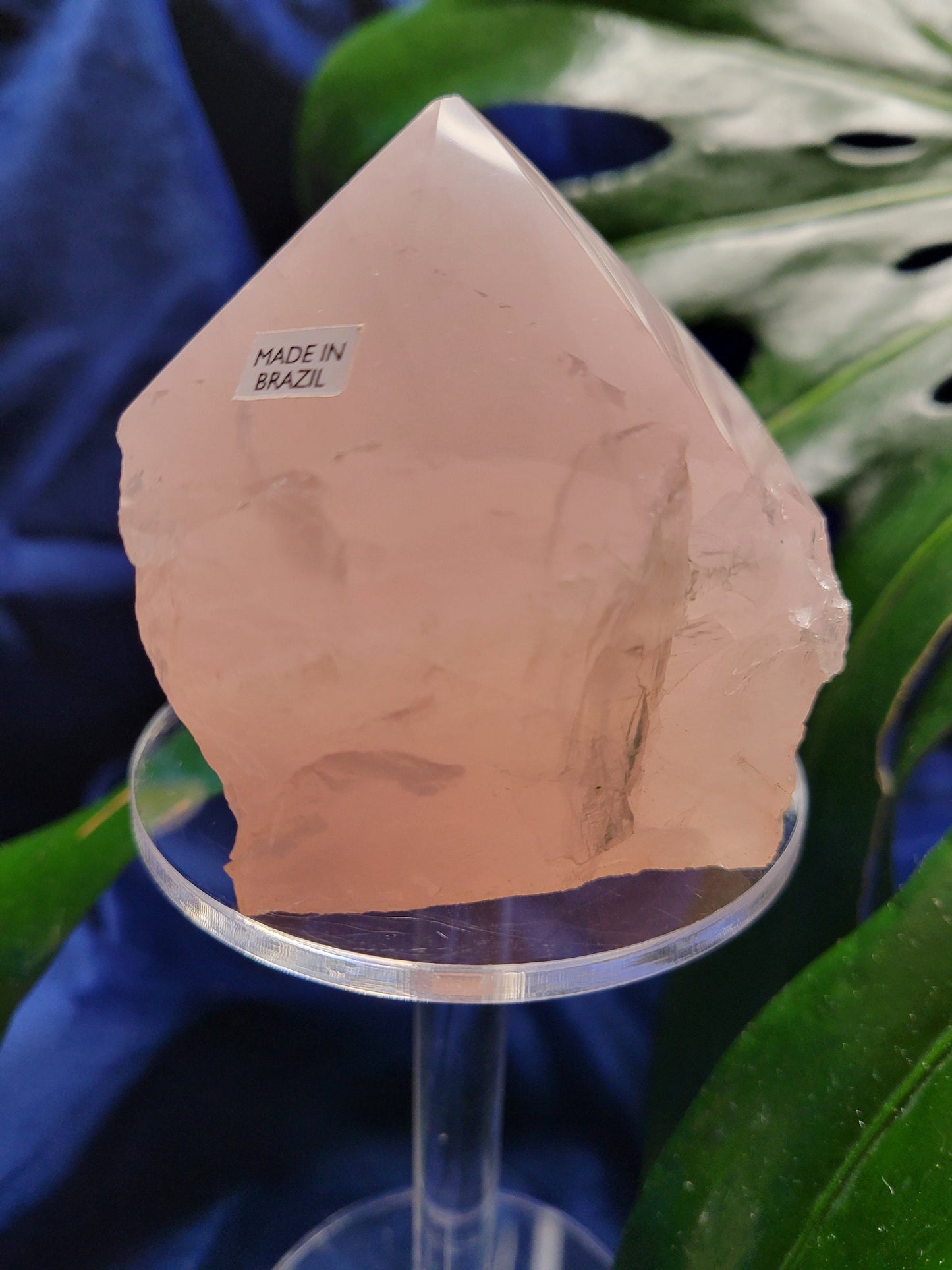 Rose Quartz Point from Brazil | HQ Half Polished 312g | Heart Chakra Meditation Tool | Birthday or Valentines Day Love Gift | Pastel Pink