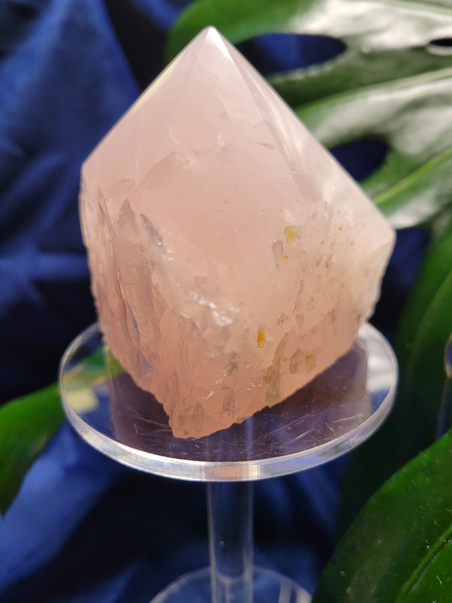 Rose Quartz Point from Brazil | HQ Half Polished 312g | Heart Chakra Meditation Tool | Birthday or Valentines Day Love Gift | Pastel Pink