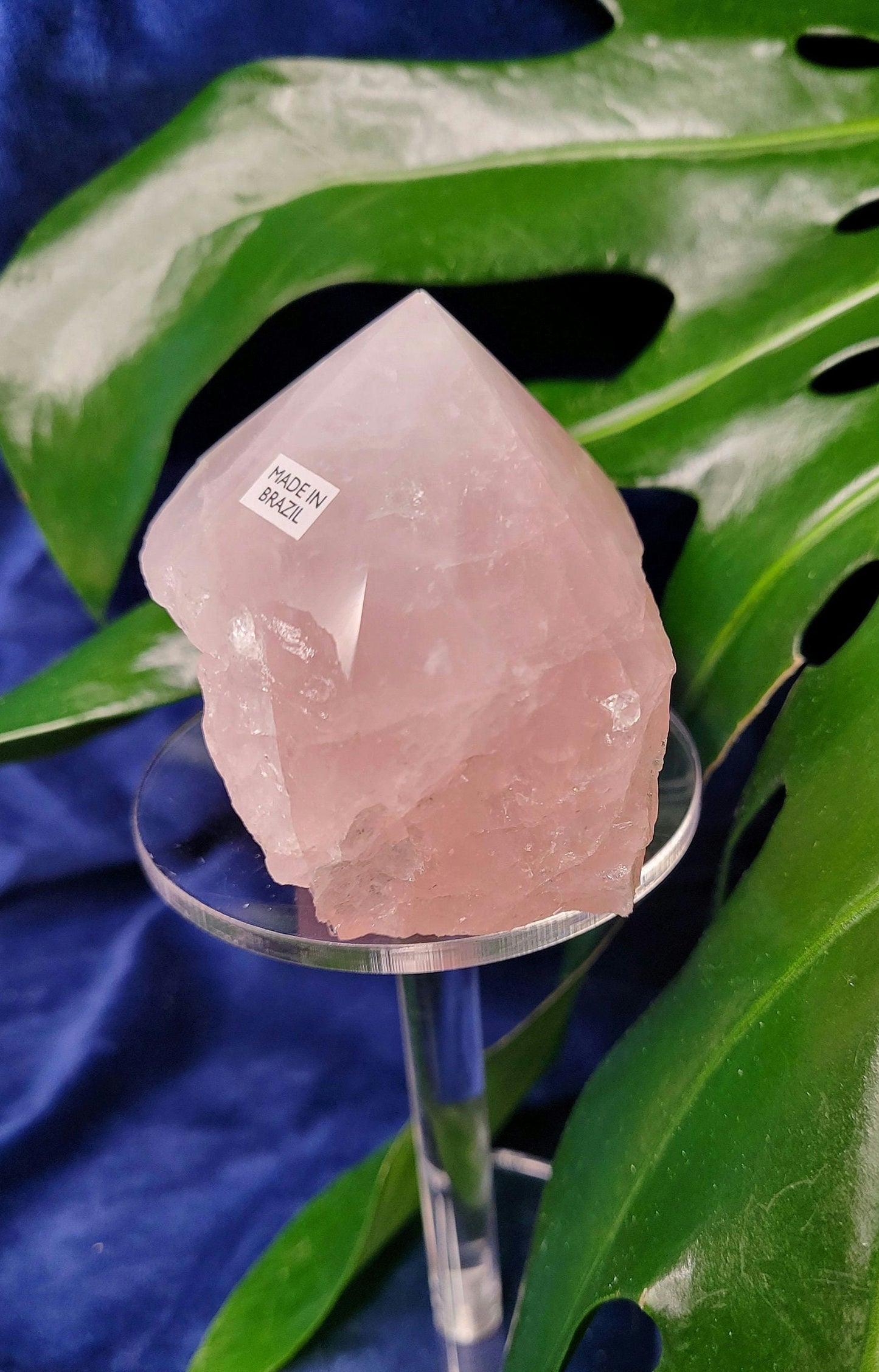 Rose Quartz Point from Brazil | HQ Half Polished 306g | Heart Chakra Meditation Tool | Birthday or Valentines Day Love Gift | Pastel Pink