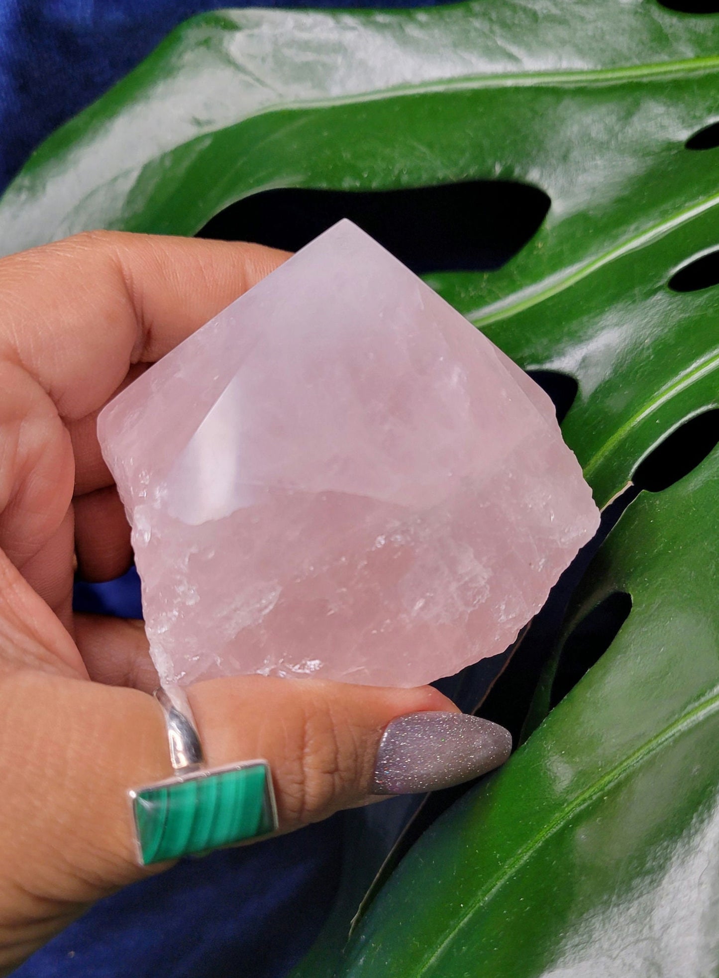 Rose Quartz Point from Brazil | HQ Half Polished 306g | Heart Chakra Meditation Tool | Birthday or Valentines Day Love Gift | Pastel Pink