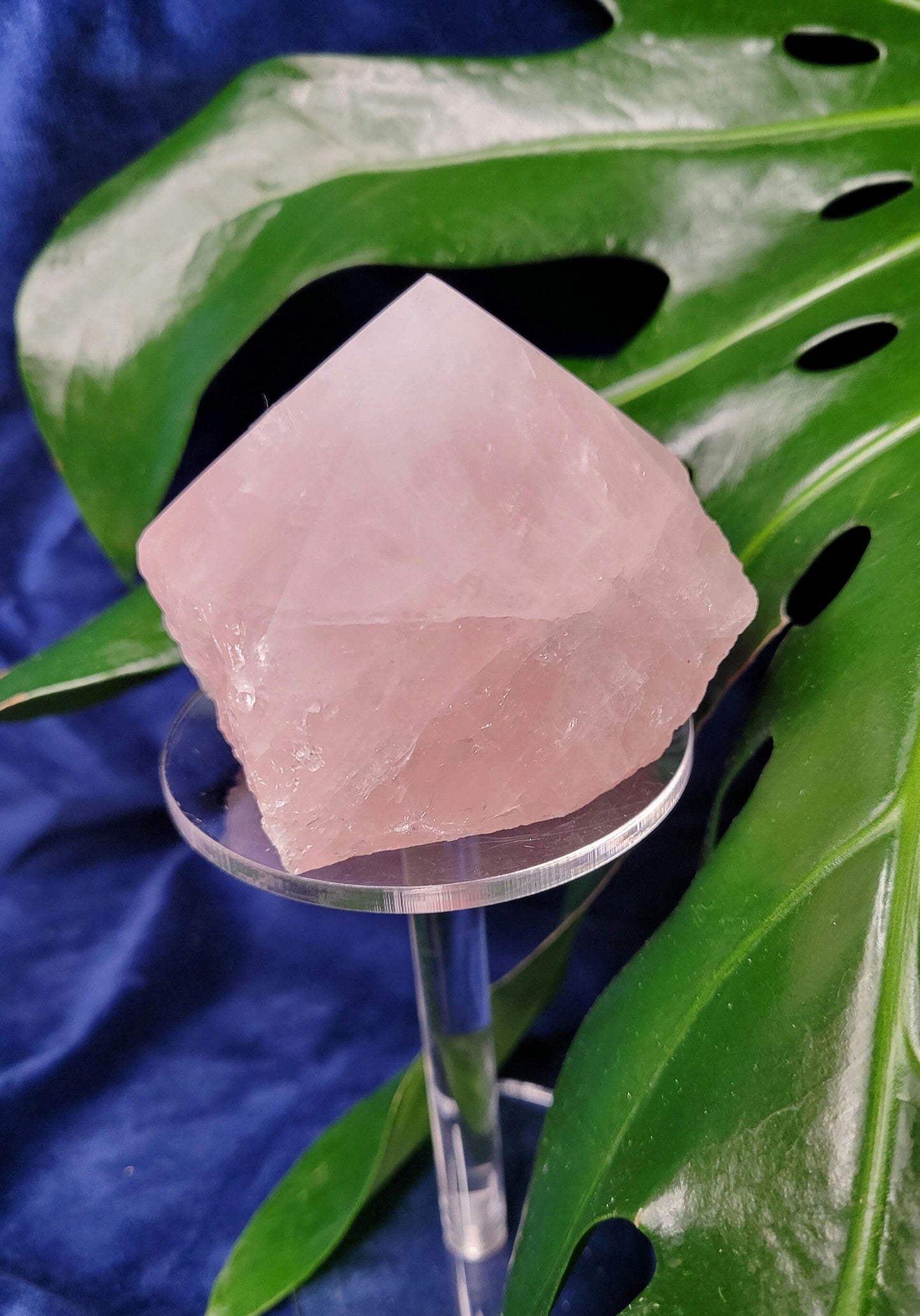 Rose Quartz Point from Brazil | HQ Half Polished 306g | Heart Chakra Meditation Tool | Birthday or Valentines Day Love Gift | Pastel Pink