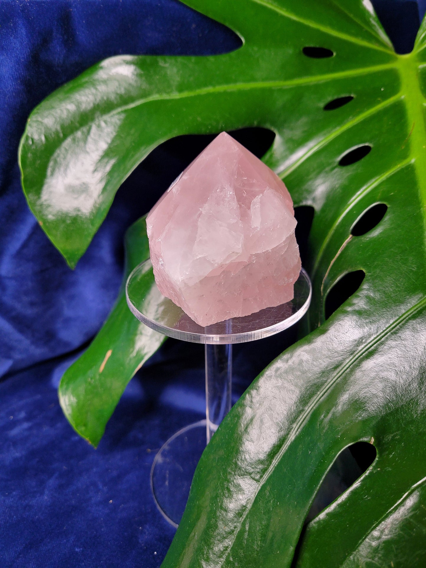 Rose Quartz Point from Brazil | HQ Half Polished 272g | Heart Chakra Meditation Tool | Birthday or Valentines Day Love Gift | Pastel Pink
