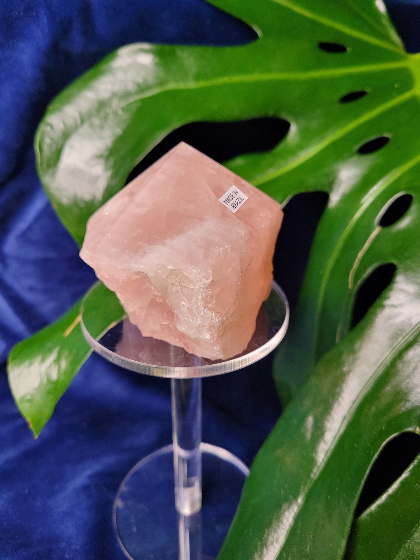 Rose Quartz Point from Brazil | HQ Half Polished 303g | Heart Chakra Meditation Tool | Birthday or Valentines Day Love Gift | Pastel Pink