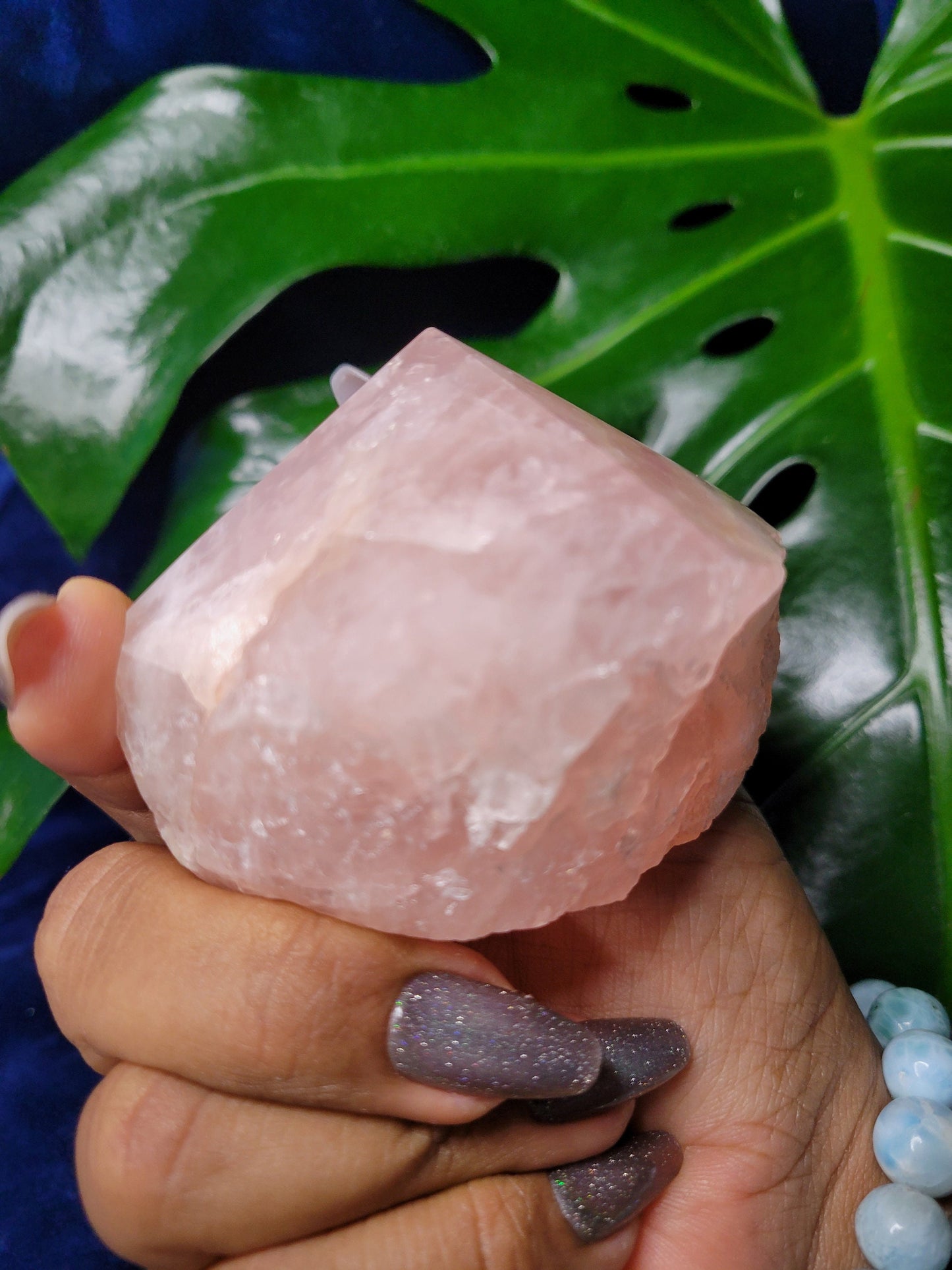 Rose Quartz Point from Brazil | HQ Half Polished 303g | Heart Chakra Meditation Tool | Birthday or Valentines Day Love Gift | Pastel Pink