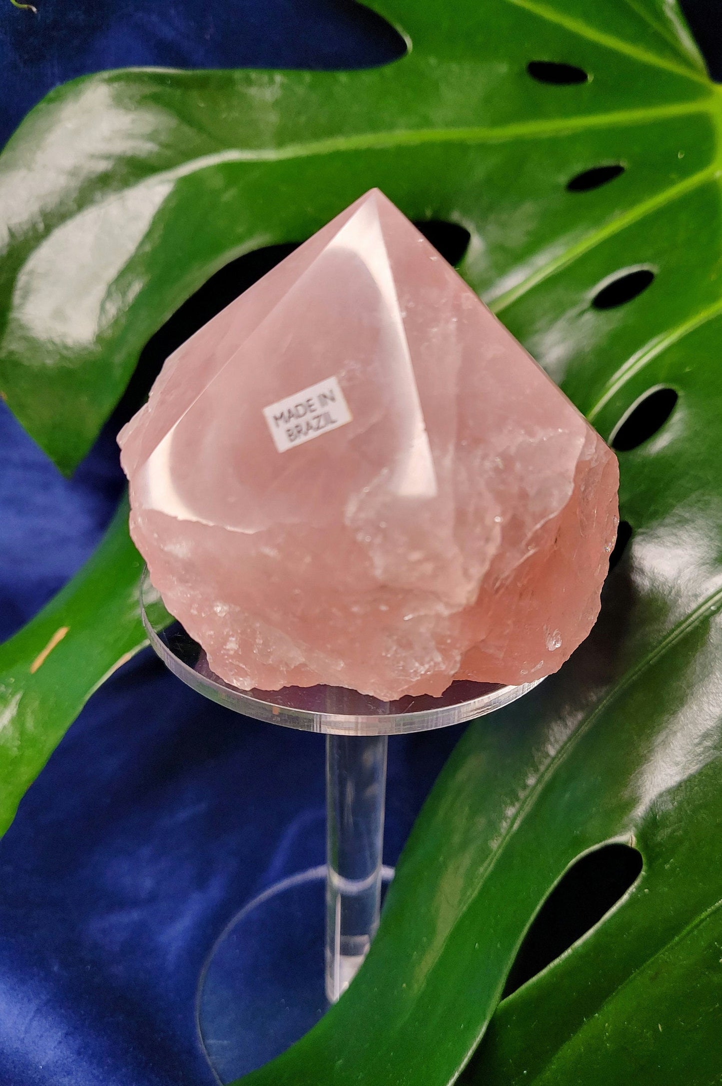 Rose Quartz Point from Brazil | HQ Half Polished 303g | Heart Chakra Meditation Tool | Birthday or Valentines Day Love Gift | Pastel Pink