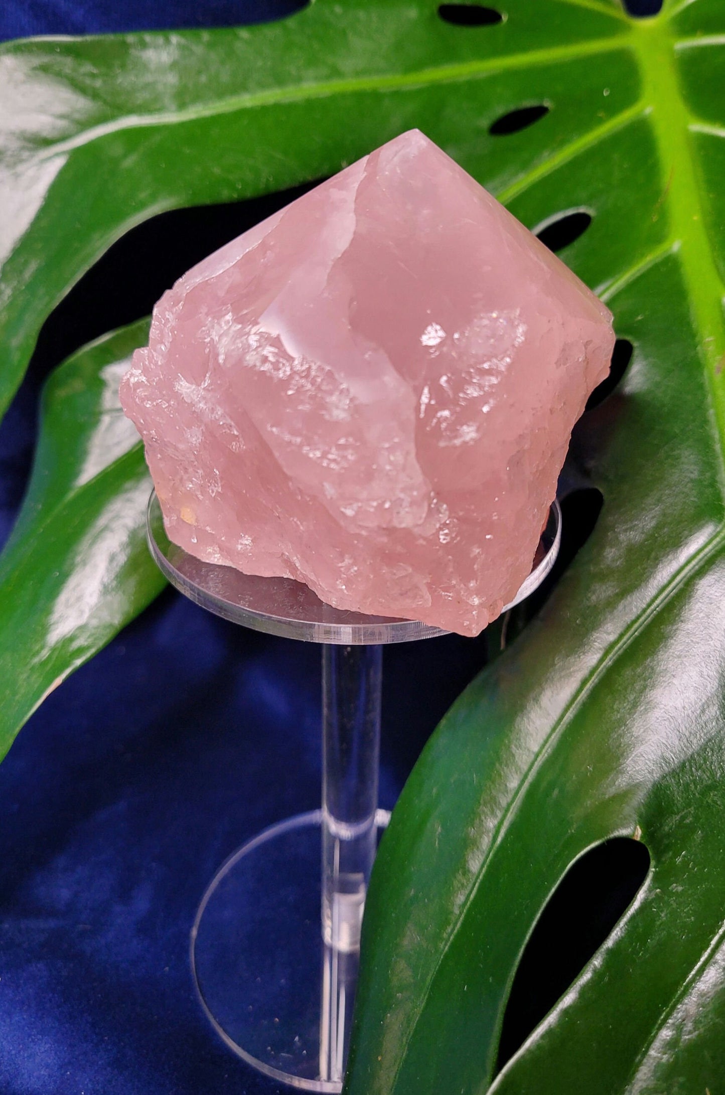 Rose Quartz Point from Brazil | HQ Half Polished 391g | Heart Chakra Meditation Tool | Birthday or Valentines Day Love Gift | Pastel Pink