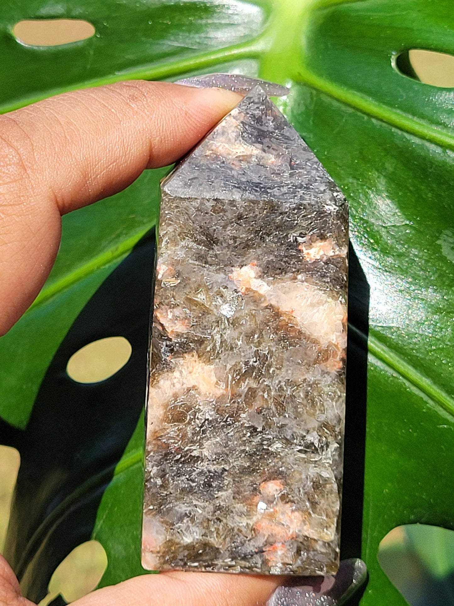 Sunstone with Mica Obelisk - Crystal Collector - Crystal Towers - Gift