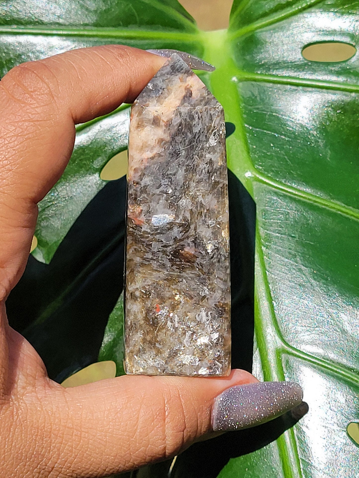 Sunstone with Mica Obelisk - Crystal Collector - Crystal Towers - Gift