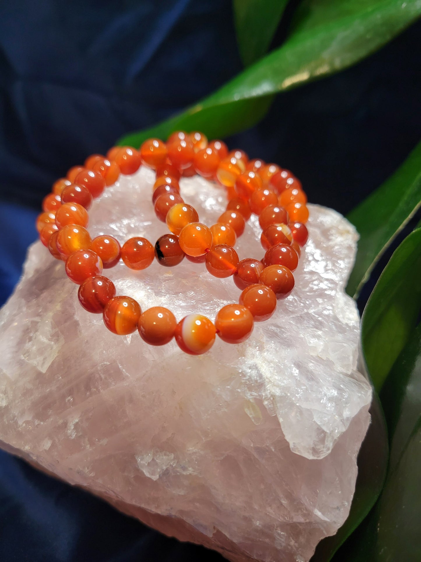 High Quality Crystal Beaded Bracelet - Carnelian Agate Crystal - 8mm Crystal Beads - Jewelry - Accessories - Gift