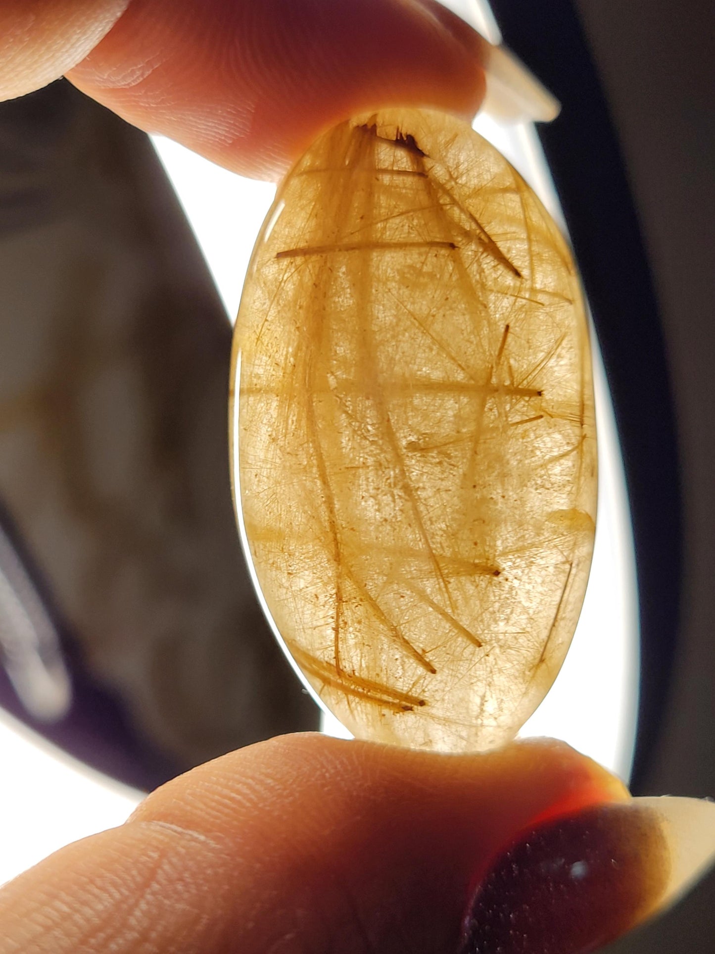 AAA Grade Stunning Amphibole Angel Lens Quartz Crystal from Brazil - Golden Rutile Inclusions - Birthday Anniversary Christmas Gift Ideas