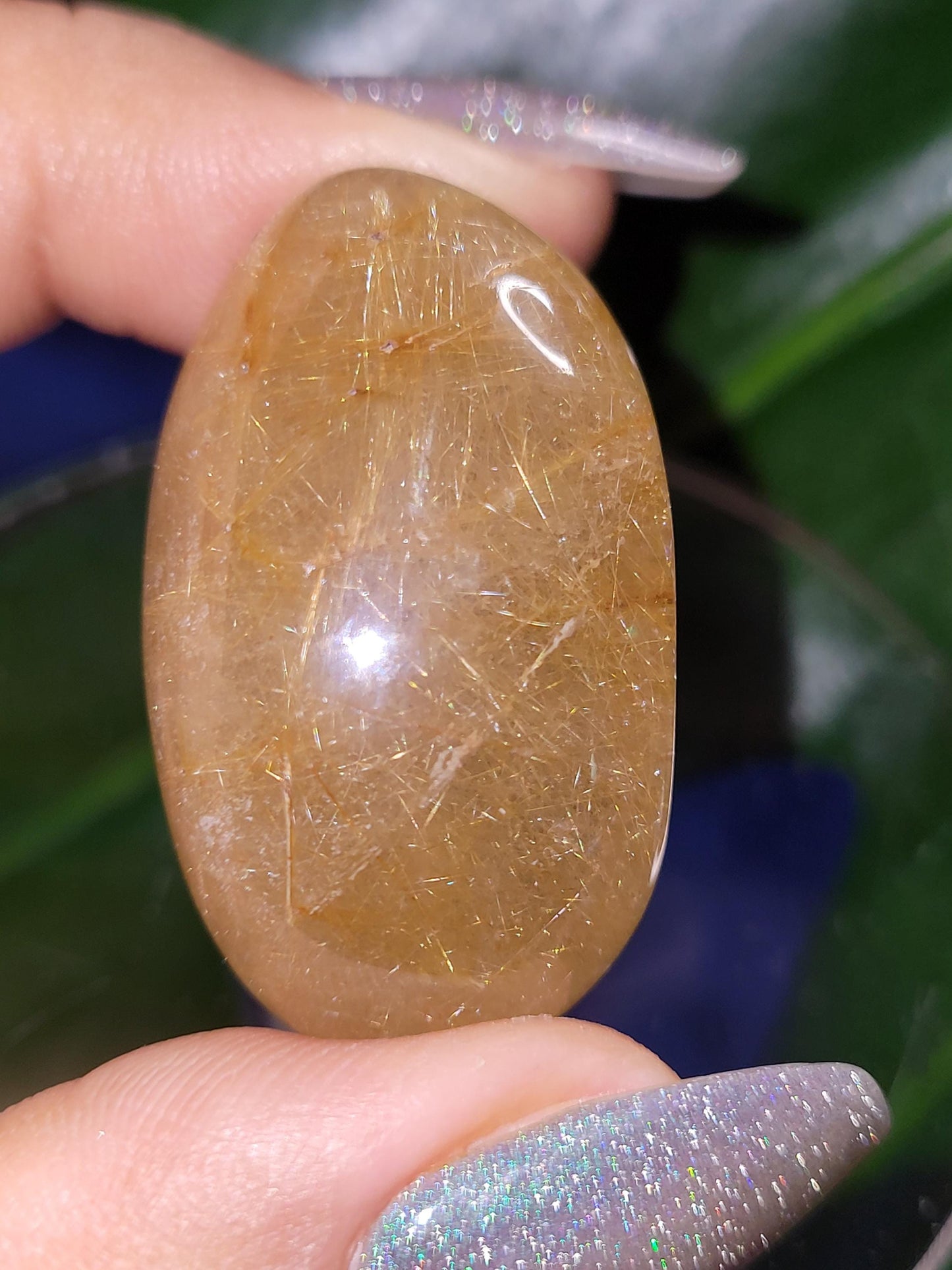 AAA Grade Stunning Amphibole Angel Lens Quartz Crystal from Brazil - Golden Rutile Inclusions - Birthday Anniversary Christmas Gift Ideas