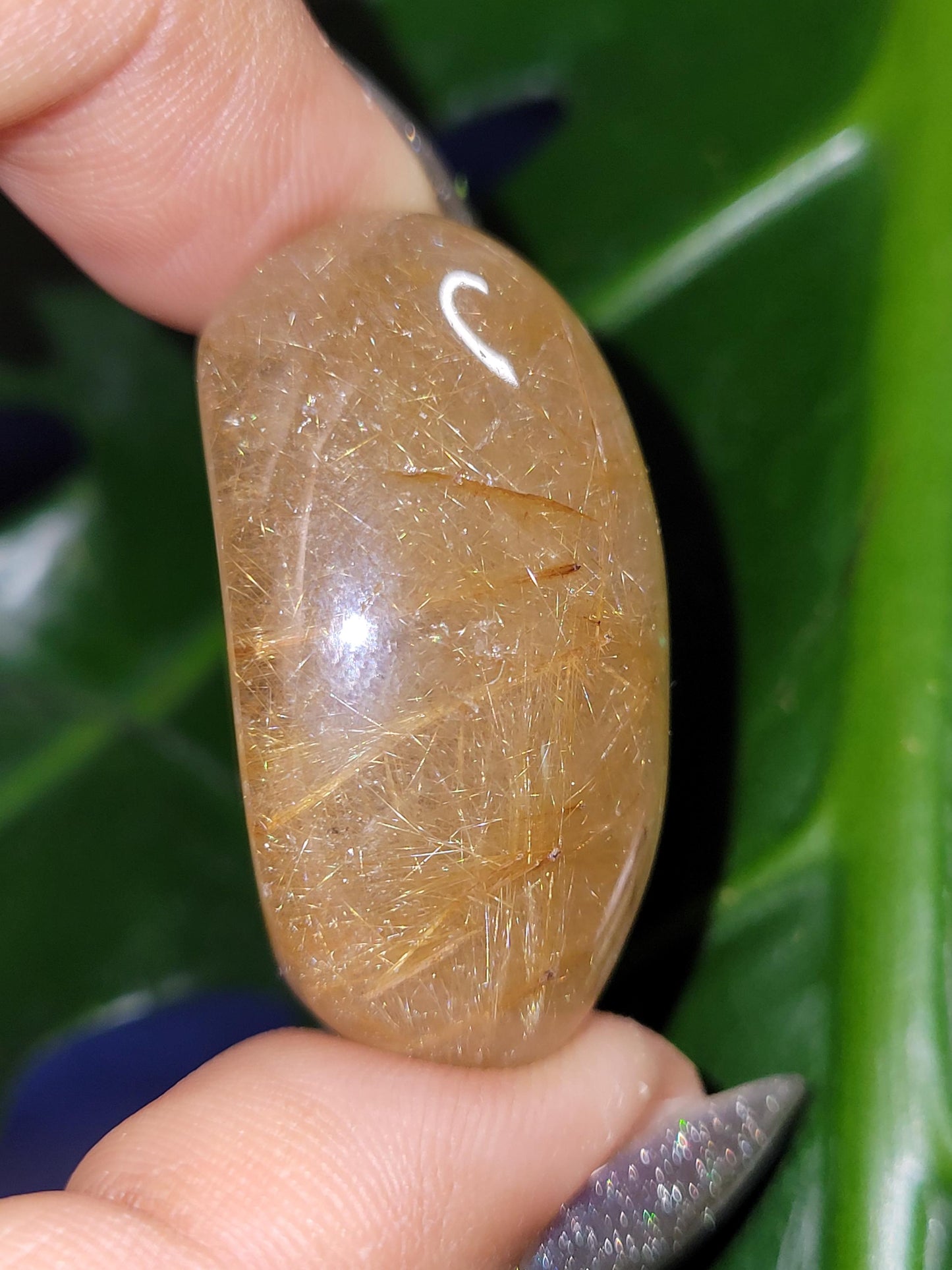 AAA Grade Stunning Amphibole Angel Lens Quartz Crystal from Brazil - Golden Rutile Inclusions - Birthday Anniversary Christmas Gift Ideas