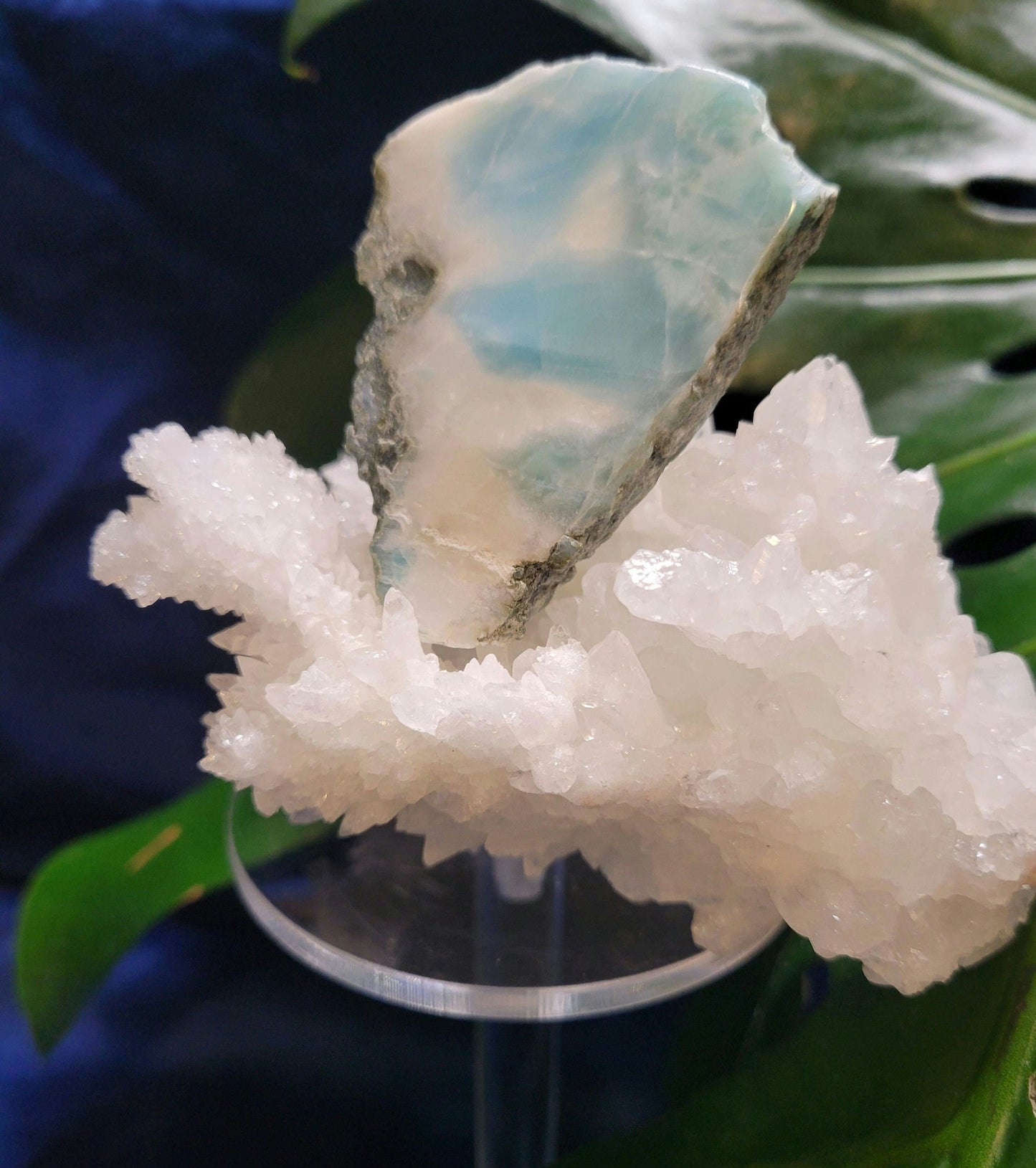 Gorgeous Larimar Crystal Slab - Dominican Republic - Blue - White - Ocean - Crystal Collector - Home Decor - Anniversary - Birthday - Gift