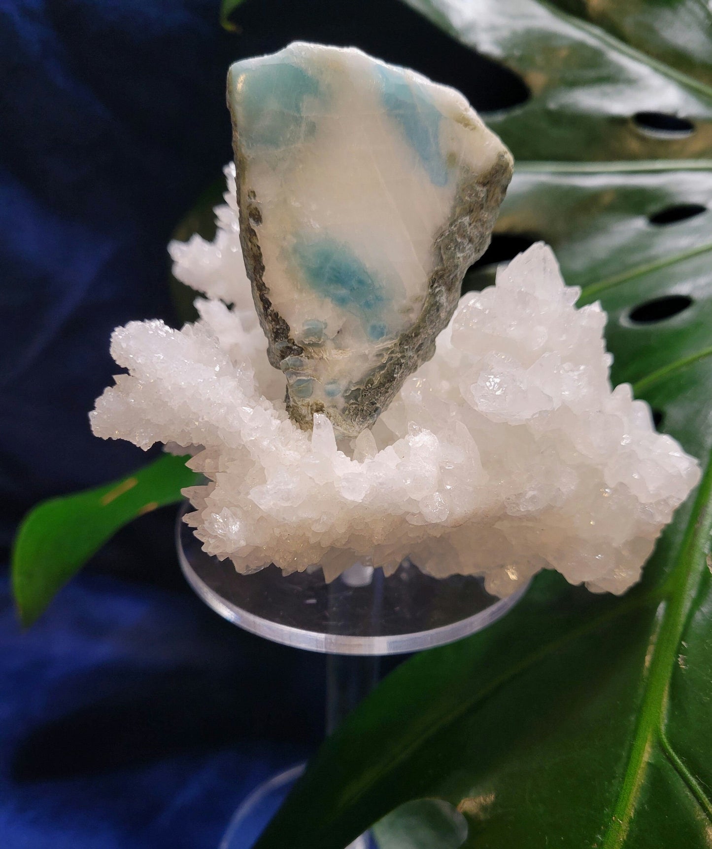 Gorgeous Larimar Crystal Slab - Dominican Republic - Blue - White - Ocean - Crystal Collector - Home Decor - Anniversary - Birthday - Gift