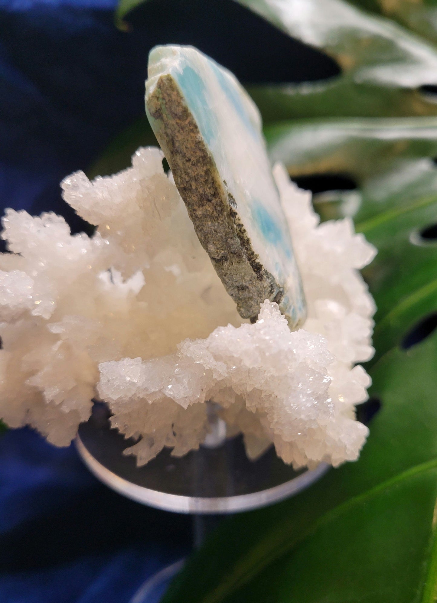 Gorgeous Larimar Crystal Slab - Dominican Republic - Blue - White - Ocean - Crystal Collector - Home Decor - Anniversary - Birthday - Gift