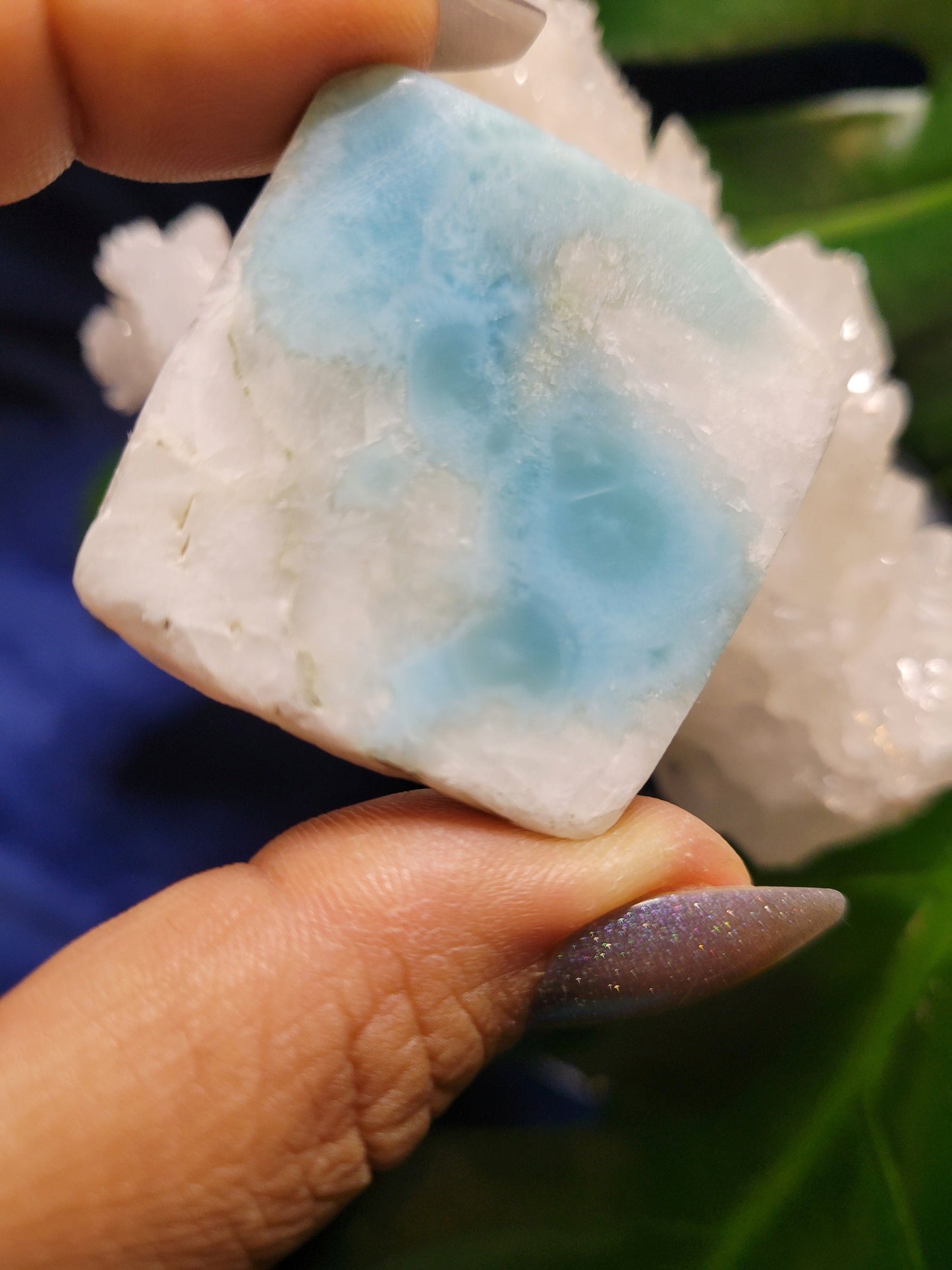 Gorgeous Larimar Crystal Slab - Dominican Republic - Blue - White - Ocean - Crystal Collector - Home Decor - Anniversary - Birthday - Gift