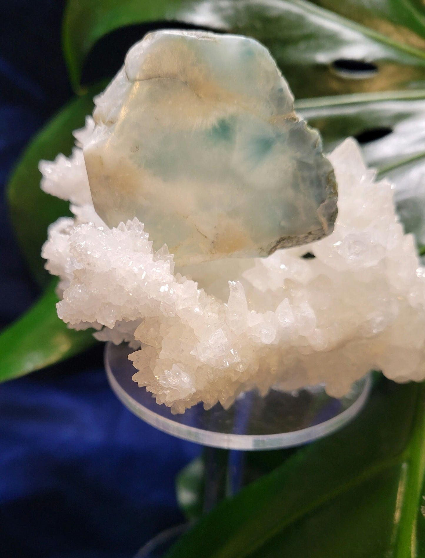 Gorgeous Larimar Crystal Slab - Dominican Republic - Blue - White - Ocean - Crystal Collector - Home Decor - Anniversary - Birthday - Gift