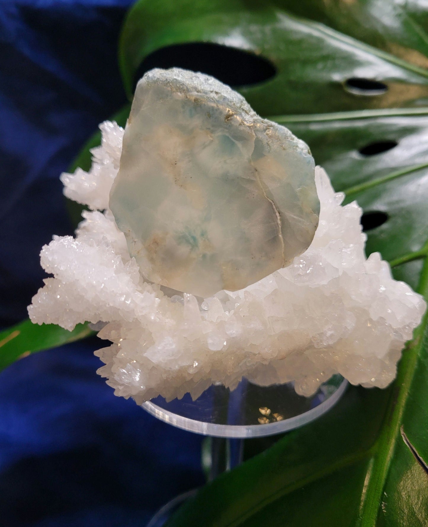 Gorgeous Larimar Crystal Slab - Dominican Republic - Blue - White - Ocean - Crystal Collector - Home Decor - Anniversary - Birthday - Gift