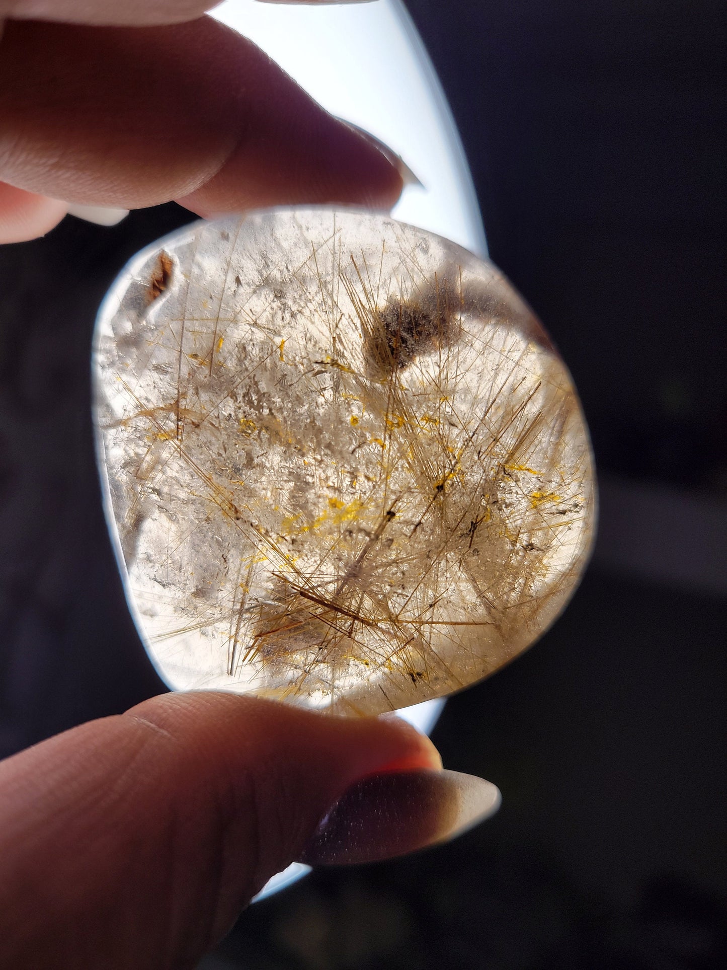 AAA Grade Stunning Smoky Quartz from Brazil - Copper & Gold Rutile Inclusions - Large Angel Lens - Birthday, Anniversary Gift - Home Decor