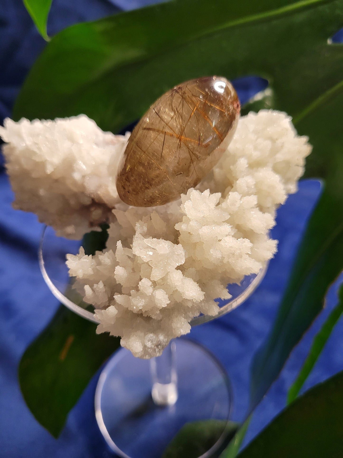 AAA Grade Stunning Angel Lens - Amphibole Quartz from Brazil - Gold Rutile Inclusions - Birthday, Anniversary Gift - Home Decor