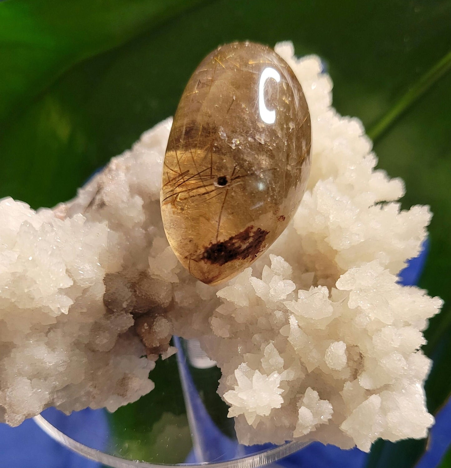 AAA Grade Stunning Angel Lens - Amphibole Quartz from Brazil - Gold Rutile Inclusions - Birthday, Anniversary Gift - Home Decor