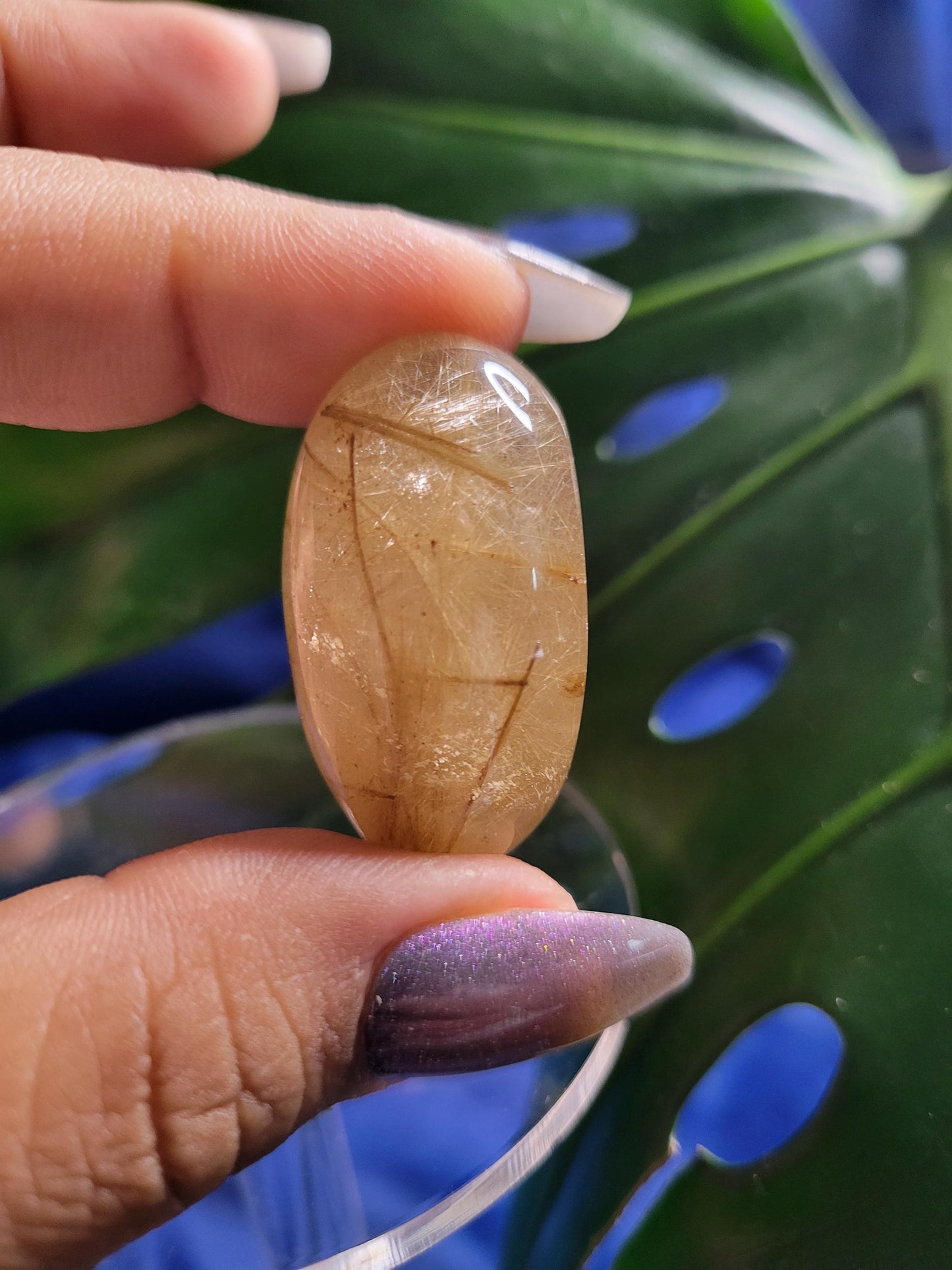 AAA Grade Stunning Amphibole Angel Lens Quartz Crystal from Brazil - Golden Rutile Inclusions - Birthday Anniversary Christmas Gift Ideas