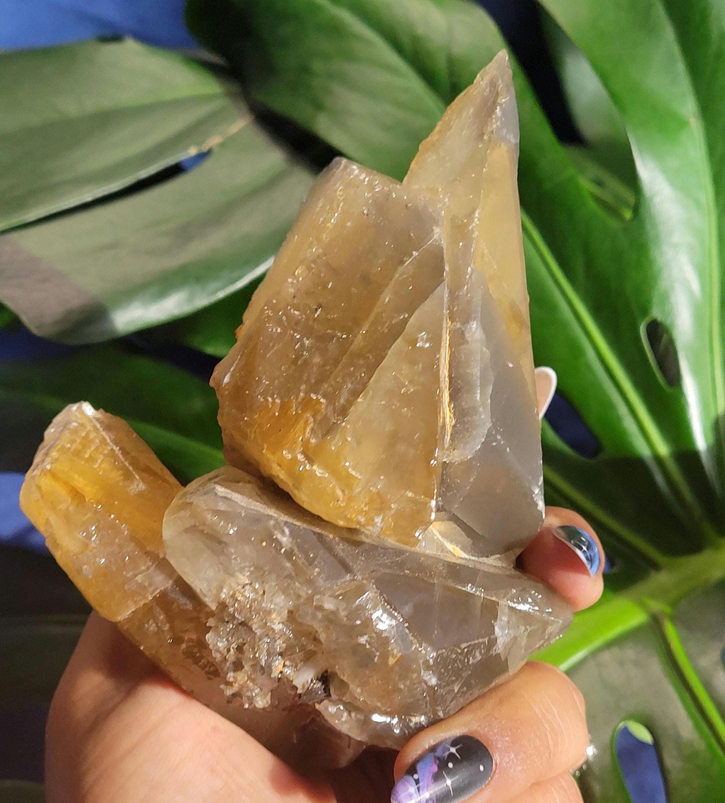Dogtooth Calcite | Stunning Raw Specimen | Crystal Collectors | Home Decor | Gift | Gold & Gray | Solar Plexus Chakra | 737g / 1.6lbs