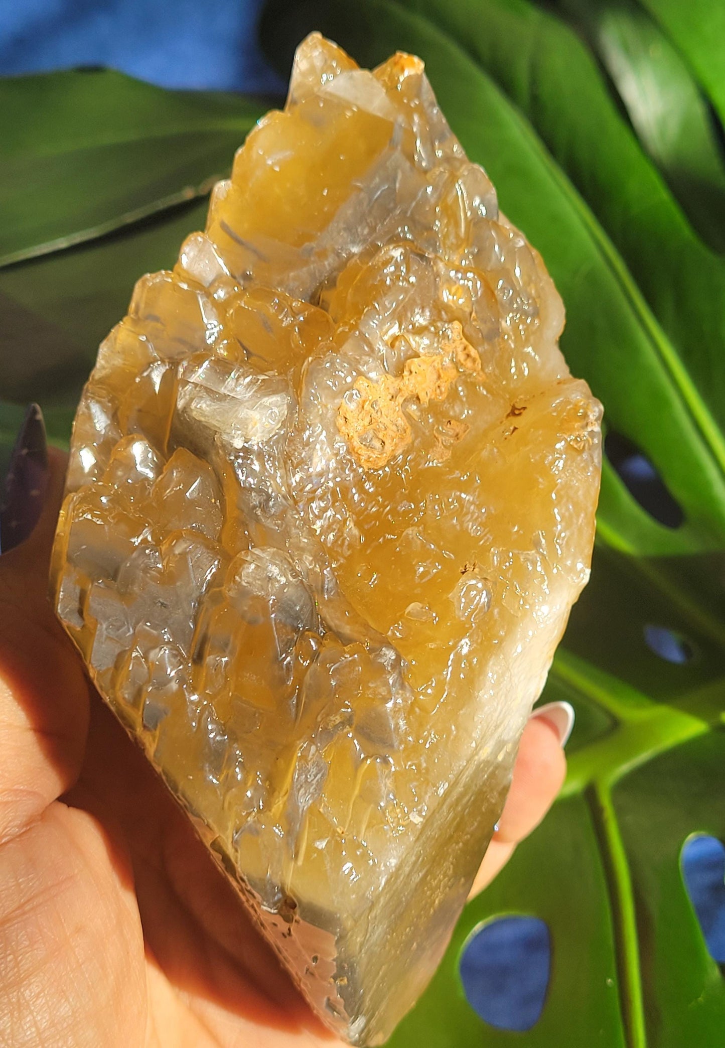 Dogtooth Calcite | Stunning Raw Specimen | Crystal Collectors | Home Decor | Gift | Golden & Gray | 743g / 1.7lbs | Solar Plexus Chakra