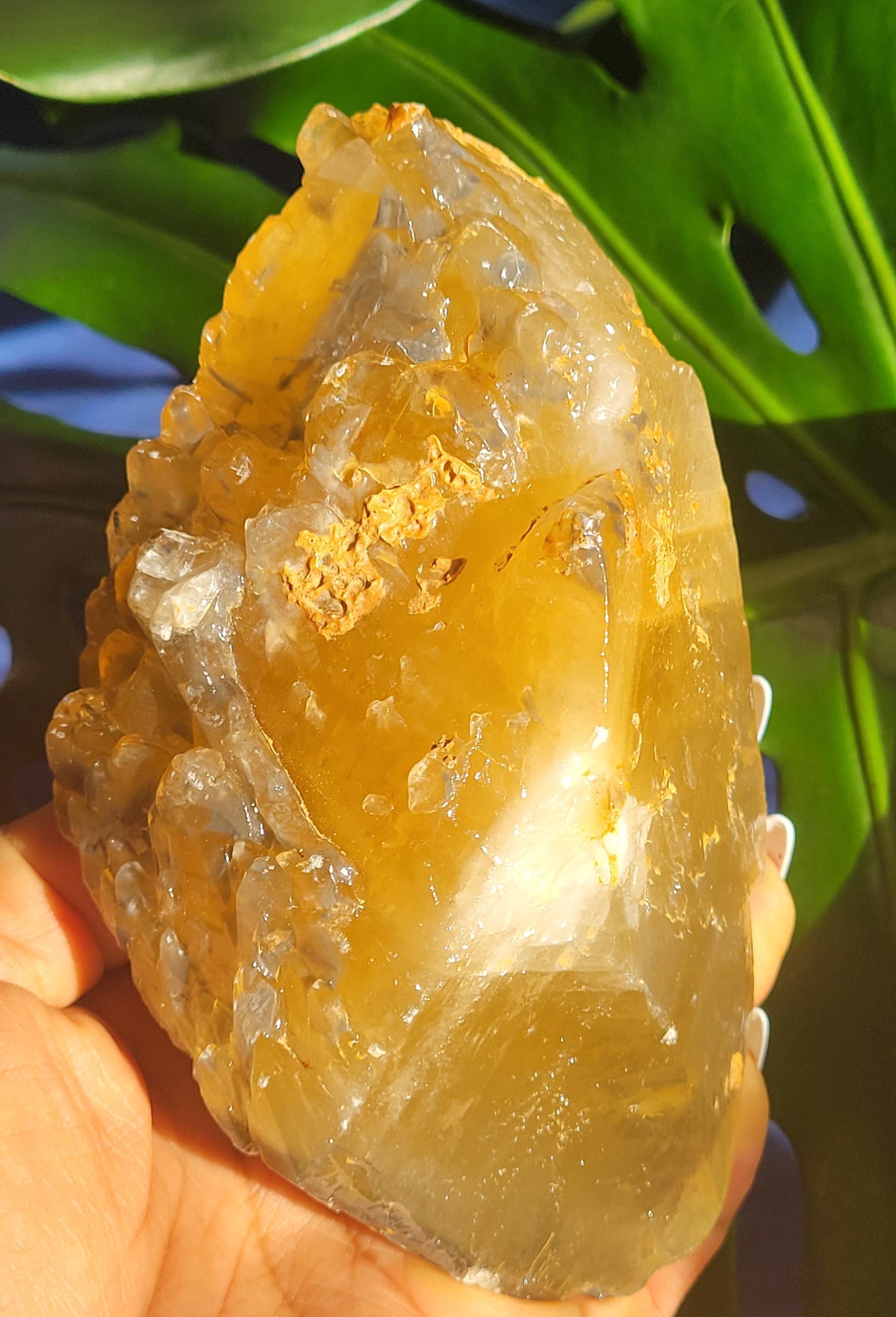 Dogtooth Calcite | Stunning Raw Specimen | Crystal Collectors | Home Decor | Gift | Golden & Gray | 743g / 1.7lbs | Solar Plexus Chakra