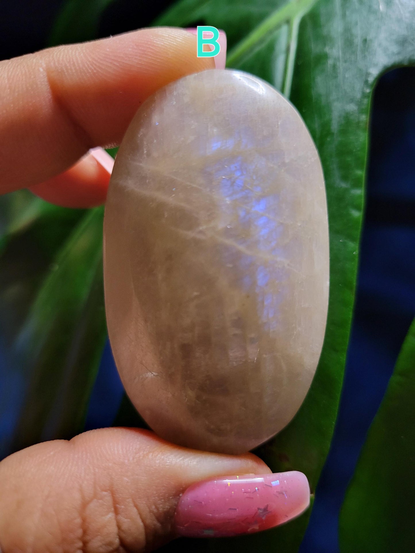 Moonstone Palmstone with Blue Flash | Your Pick | Meditation Tool |Pocket Crystals | Home Decor | Birthday Valentines Day Love Gift Ideas