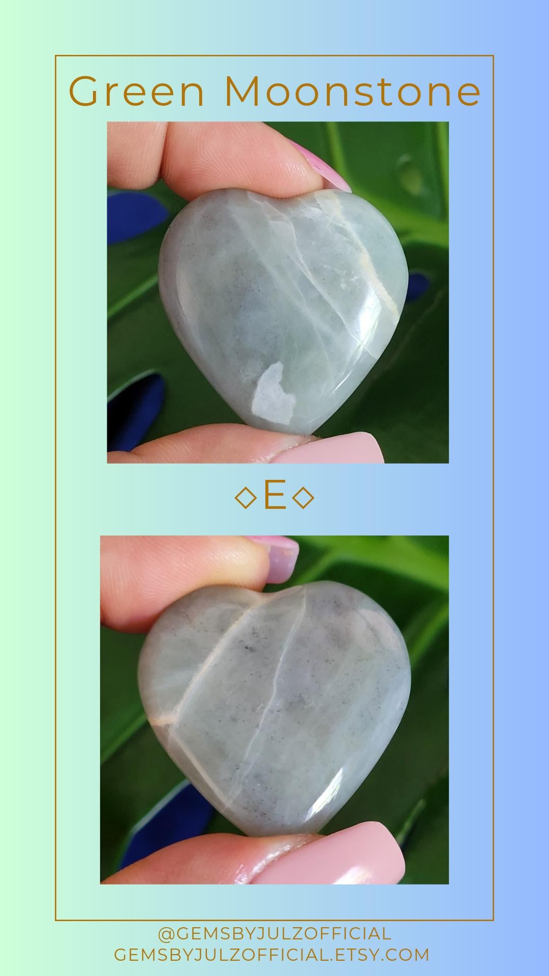 Moonstone Hearts | Your Pick | Birthday Anniversary Valentines Day Love Gift Ideas | Home Decor | Crystal Collector | Garnierite | Green