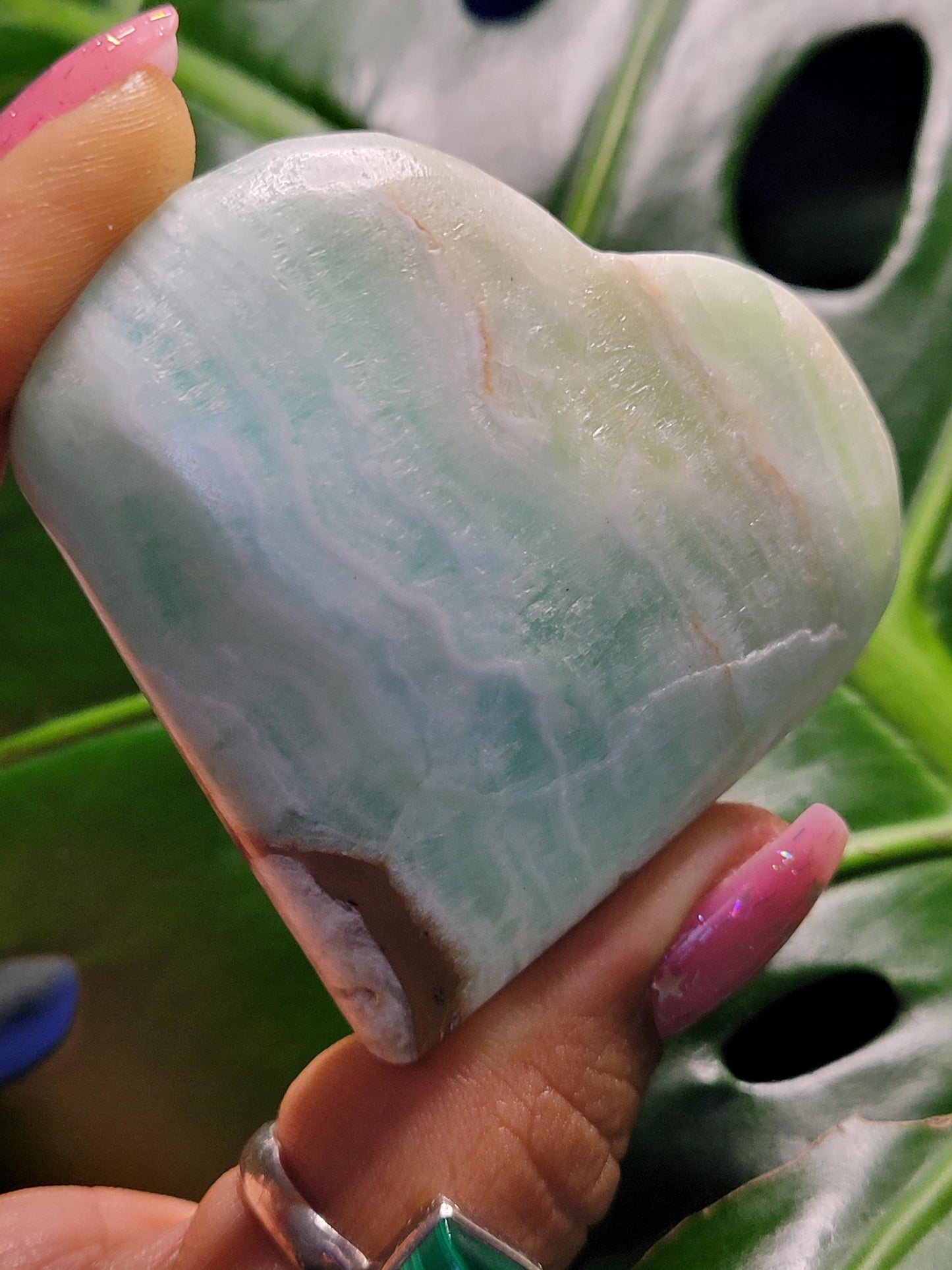 Beautiful Caribbean Calcite Heart Carving | Crystal Collector | Vibrant Beachy Colors with Clam Energy |Birthday Christmas Love Gift Ideas
