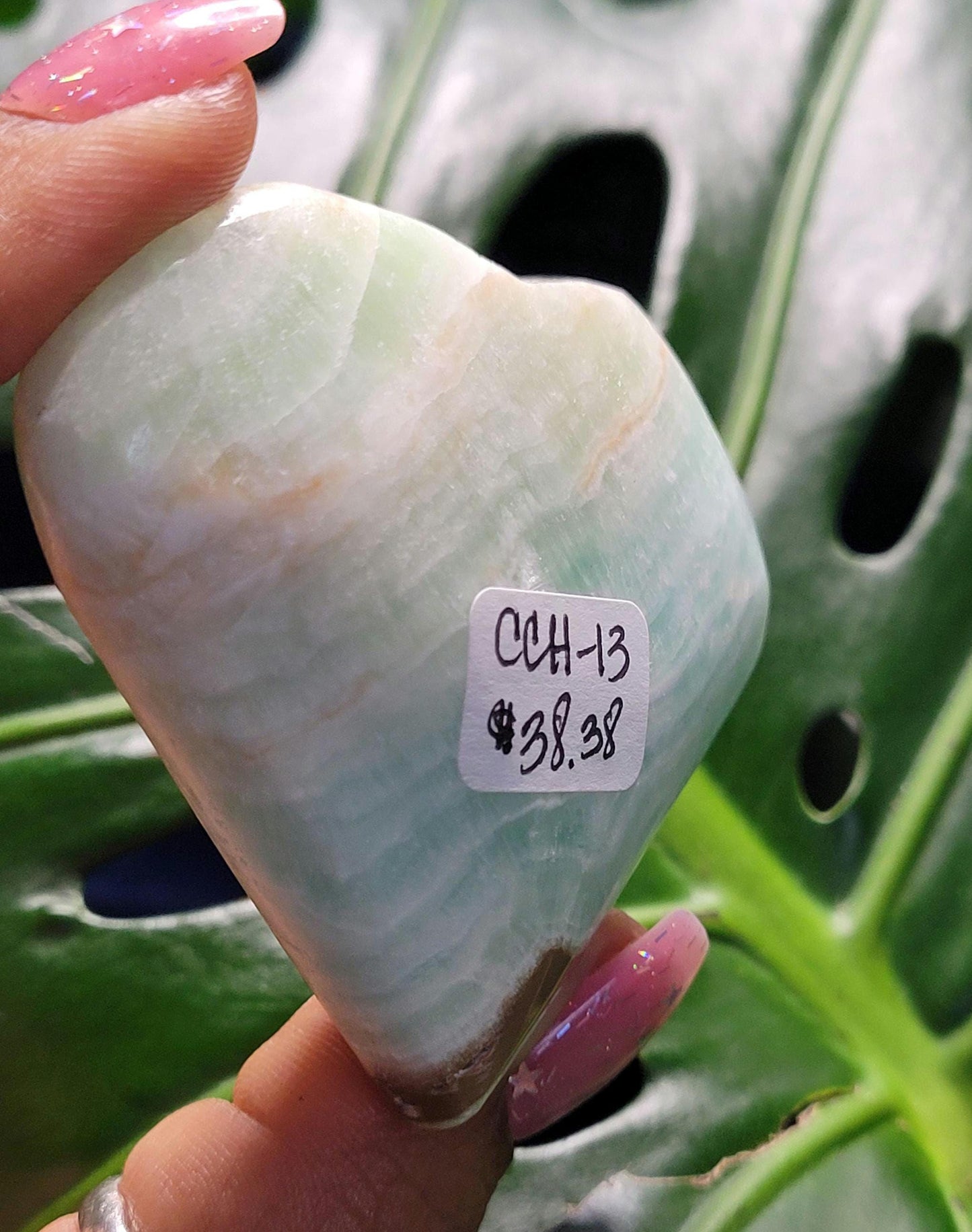 Beautiful Caribbean Calcite Heart Carving | Crystal Collector | Vibrant Beachy Colors with Clam Energy |Birthday Christmas Love Gift Ideas