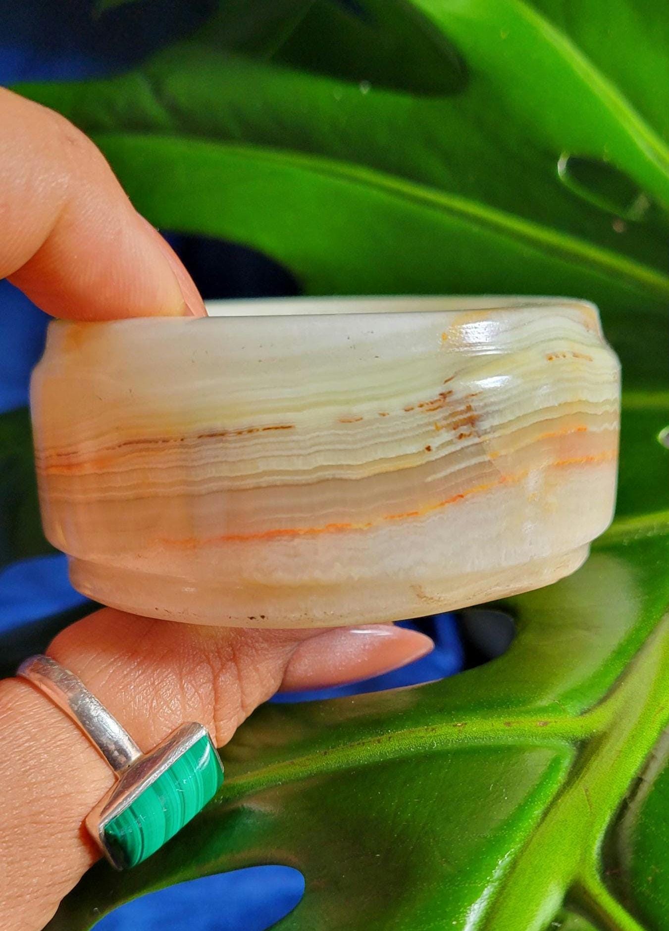 Green Onyx Crystal Sphere Stand | Candle Holder | Jewelry Bowl |Banding | From Pakistan | Home Decor | Birthday Anniversary Christmas Gift