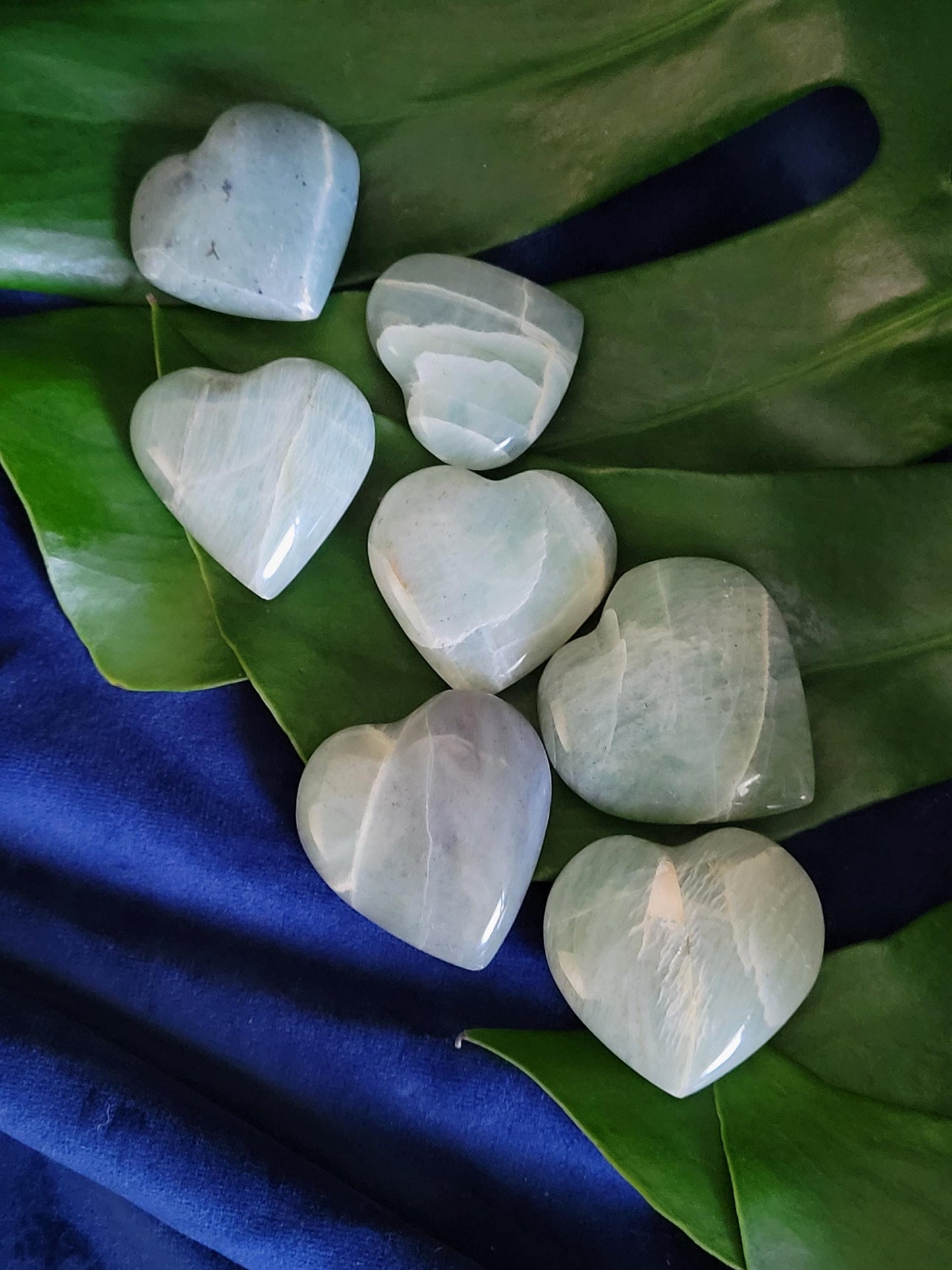Moonstone Hearts | Your Pick | Birthday Anniversary Valentines Day Love Gift Ideas | Home Decor | Crystal Collector | Garnierite | Green