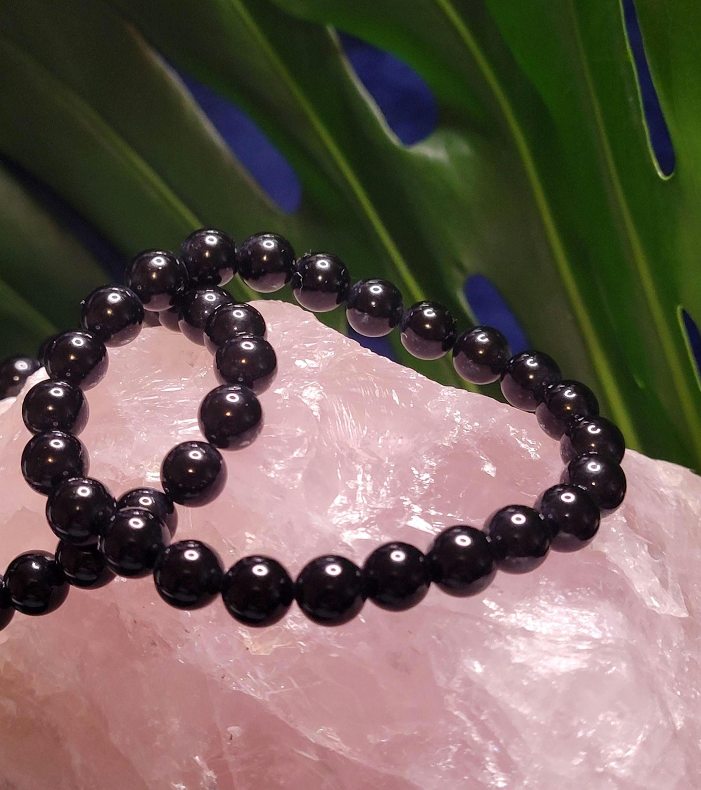 Black Onyx Crystal Beaded Bracelets - Wedding Party Anniversary Birthday Christmas Gift Ideas - 6mm