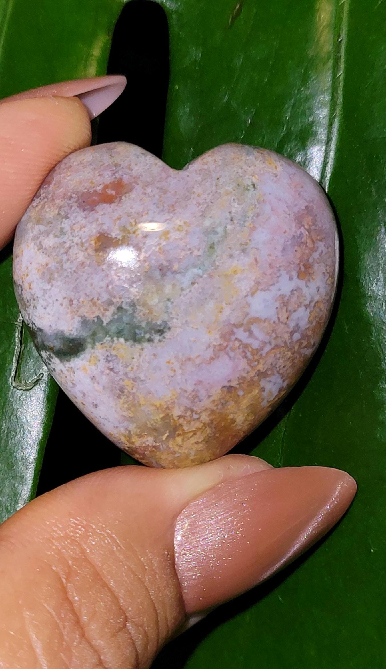 Ocean Jasper Carved Crystal Hearts from Madagascar | Birthday Anniversary Christmas Love Gift Ideas | Crystal Carvings | Your Pick