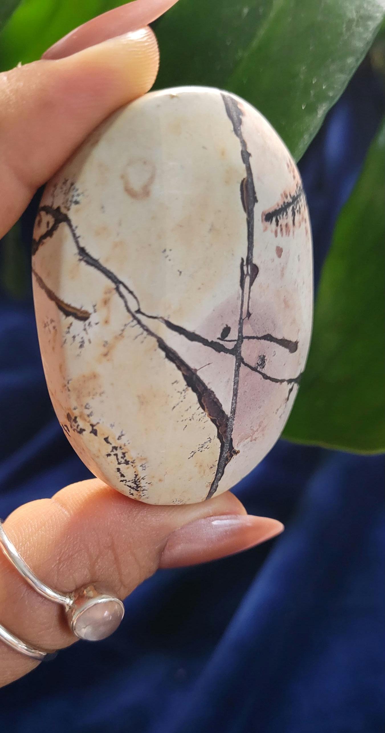 Picture Jasper Palm stone | Natural Landscapes of Art |Meditation Tool |Crystal Collector | Home Decor | Birthday Christmas Love Gift Ideas
