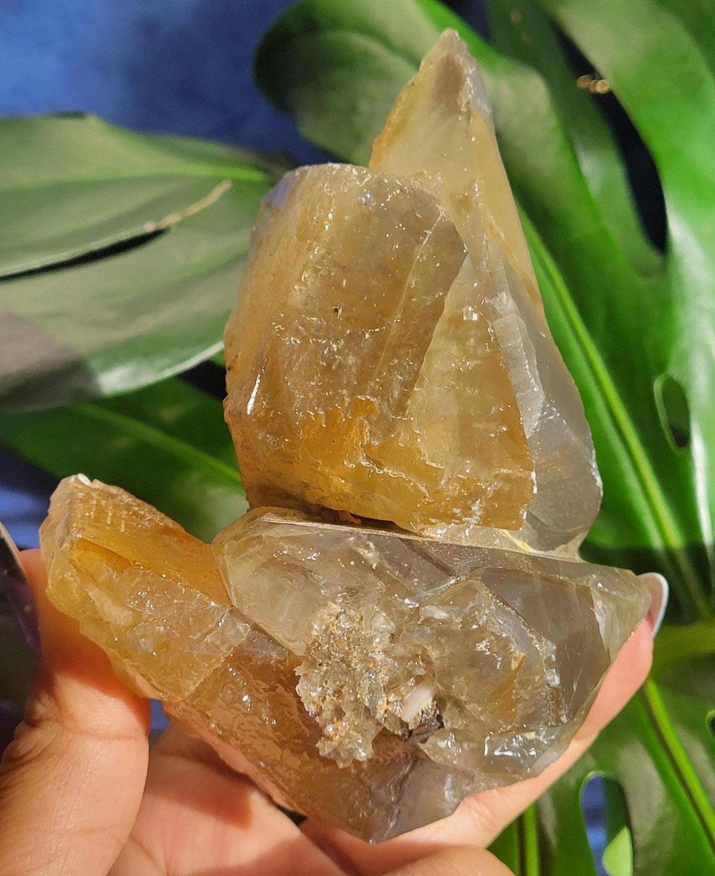 Dogtooth Calcite | Stunning Raw Specimen | Crystal Collectors | Home Decor | Gift | Gold & Gray | Solar Plexus Chakra | 737g / 1.6lbs