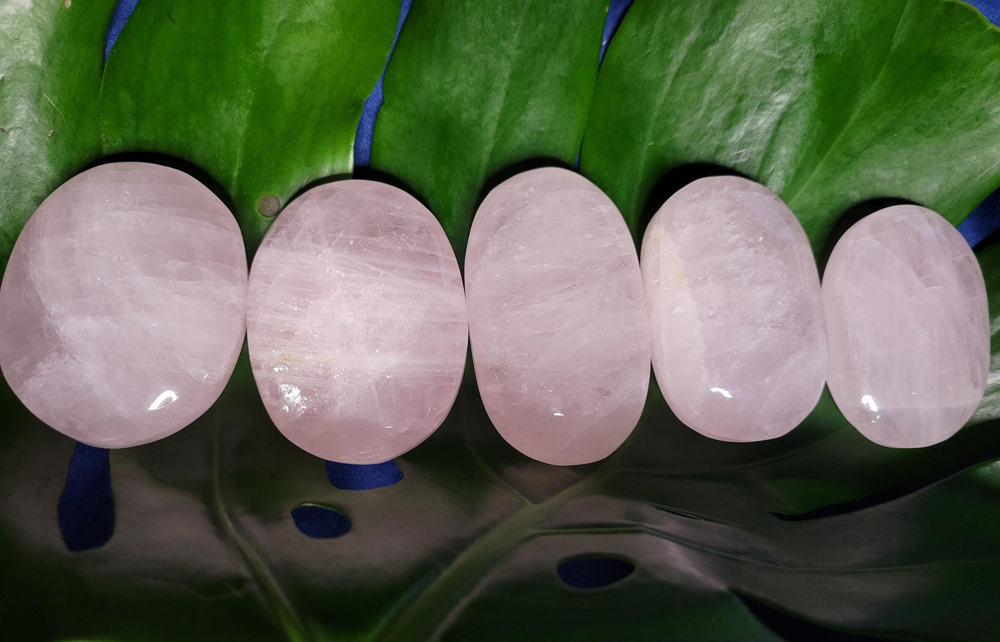 Rose Quartz Palmstones from Brazil | Crystal Collector | Meditation Tool | Heart Chakra | Birthday or Valentines Day Love Gift | Pastel Pink