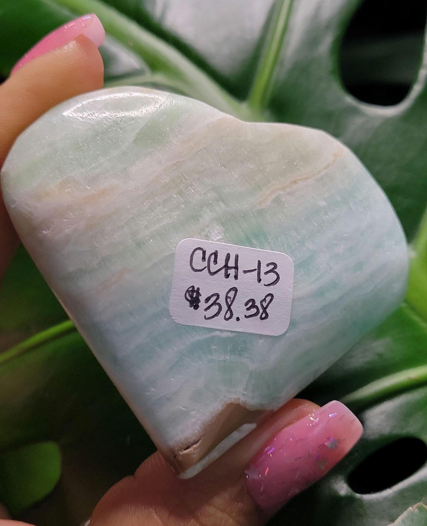 Beautiful Caribbean Calcite Heart Carving | Crystal Collector | Vibrant Beachy Colors with Clam Energy |Birthday Christmas Love Gift Ideas