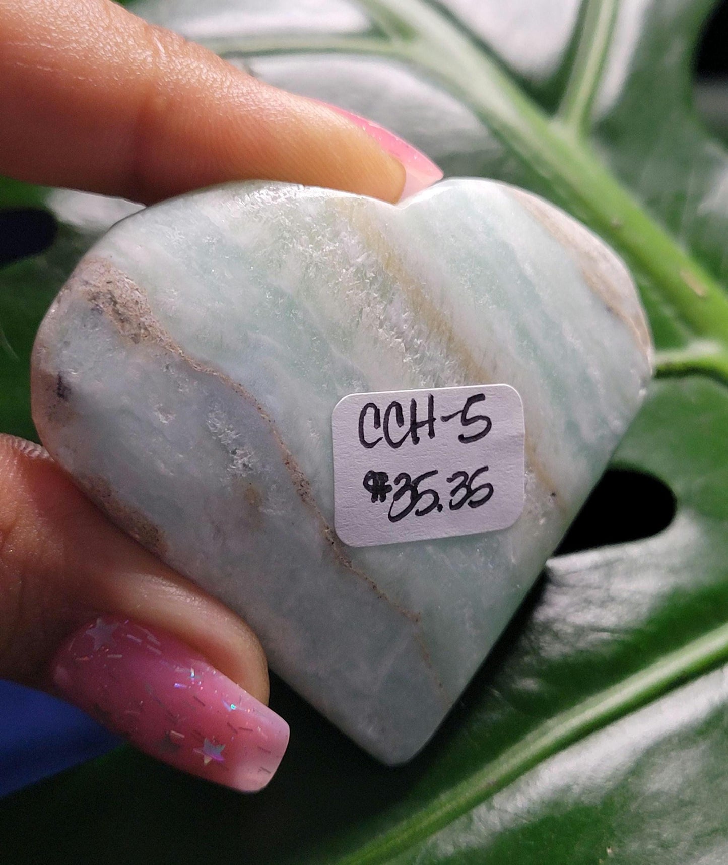 Beautiful Caribbean Calcite Heart Carving | Crystal Collector | Vibrant Beachy Colors with Clam Energy |Birthday or Valentines Day Love Gift