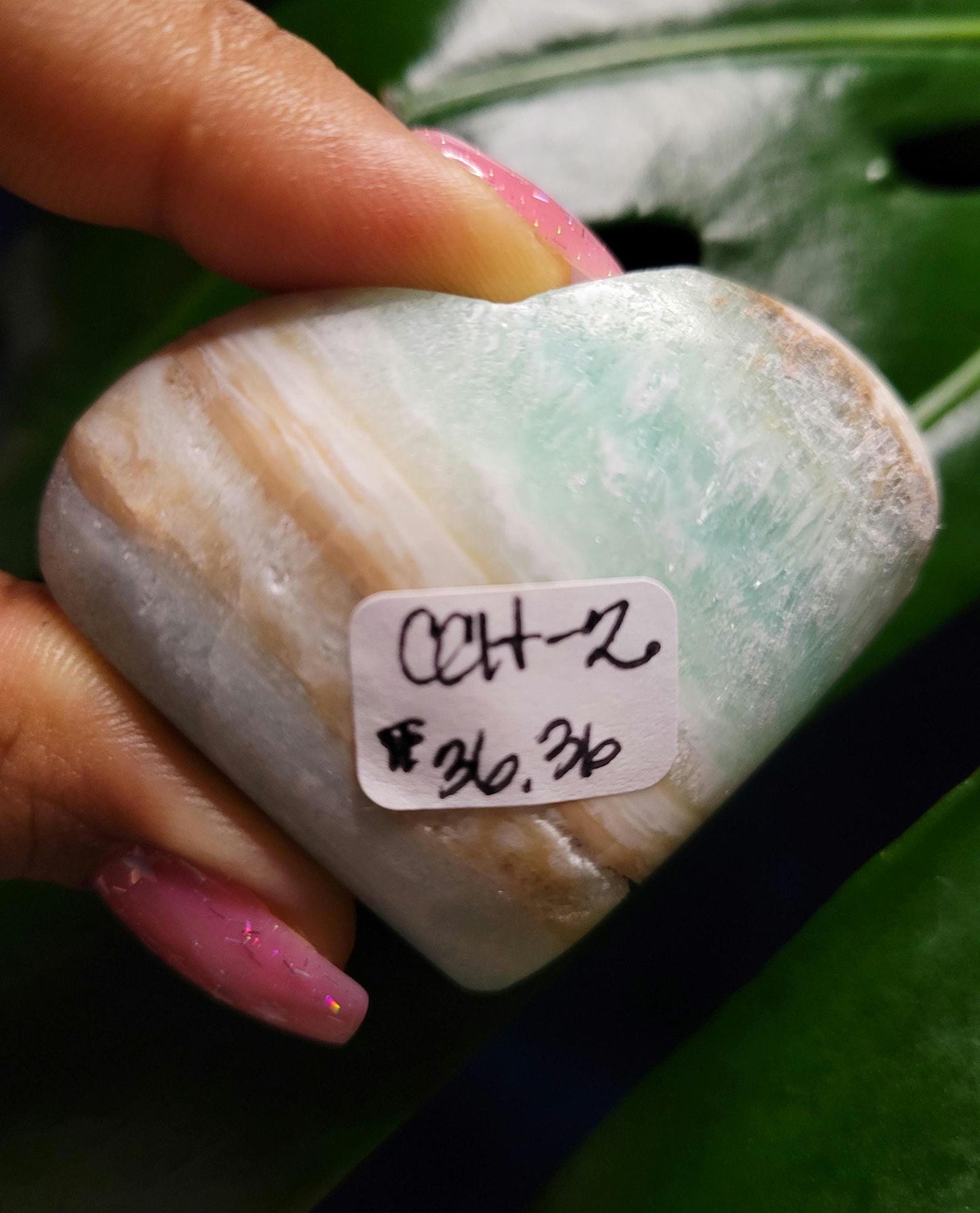 Beautiful Caribbean Calcite Heart Carving | Crystal Collector | Vibrant Beachy Colors with Clam Energy| Birthday or Valentines Day Love Gift