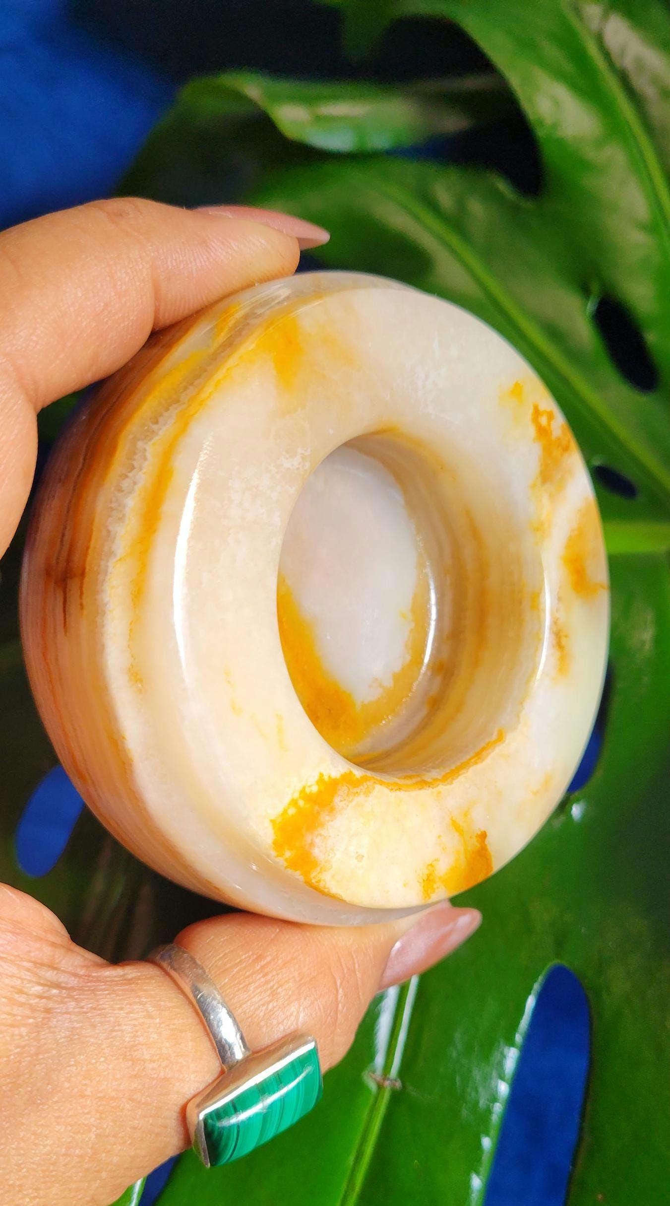 Green Onyx Crystal Sphere Stand | Candle Holder | Jewelry Bowl |Banding | From Pakistan | Home Decor | Birthday Anniversary Christmas Gift