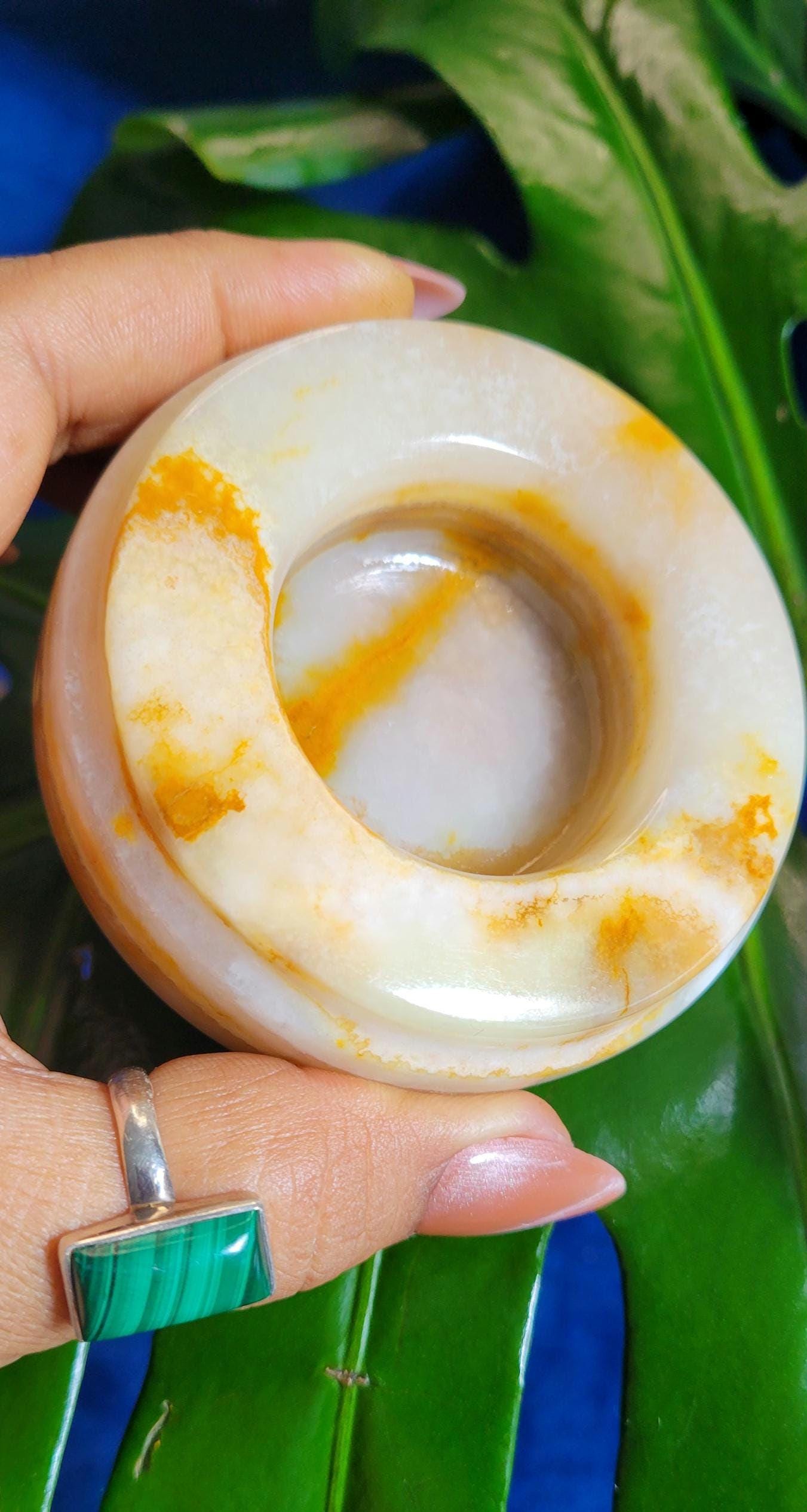 Green Onyx Crystal Sphere Stand | Candle Holder | Jewelry Bowl |Banding | From Pakistan | Home Decor | Birthday Anniversary Christmas Gift