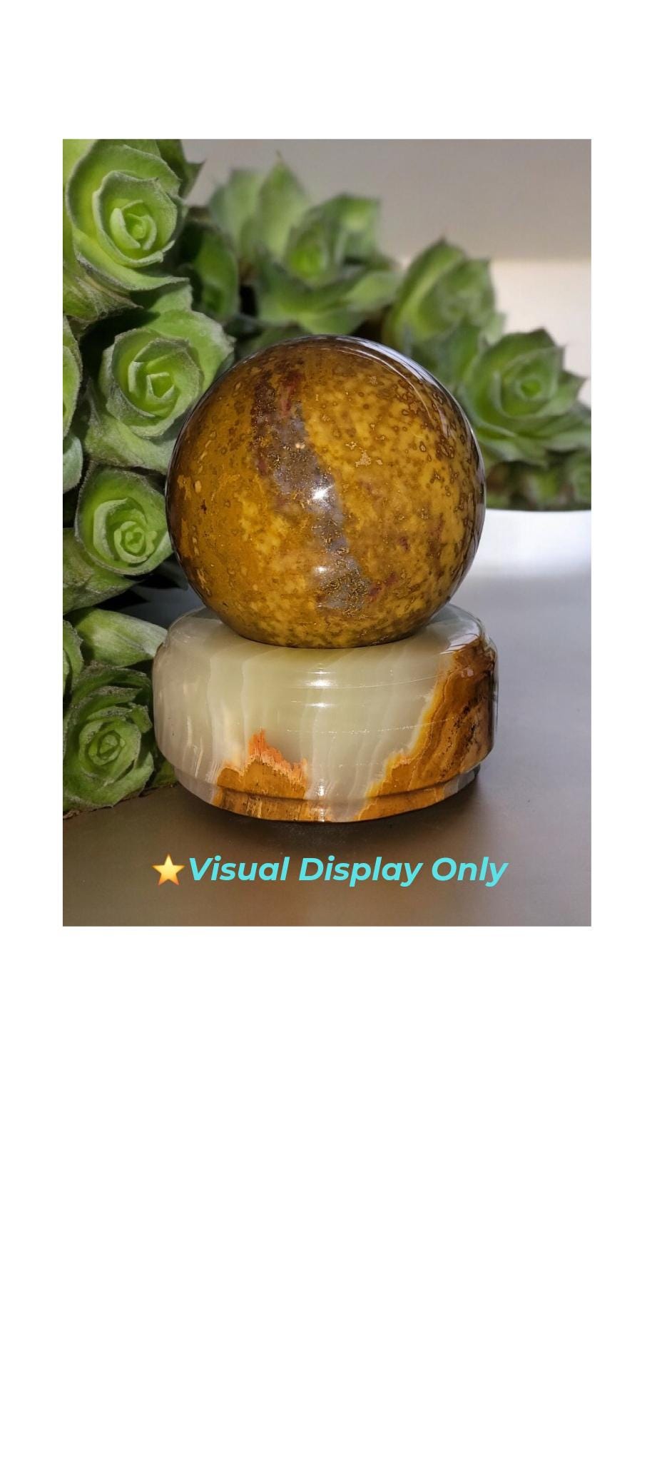 Green Onyx Crystal Sphere Stand | Candle Holder | Jewelry Bowl |Banding | From Pakistan | Home Decor | Birthday Anniversary Christmas Gift