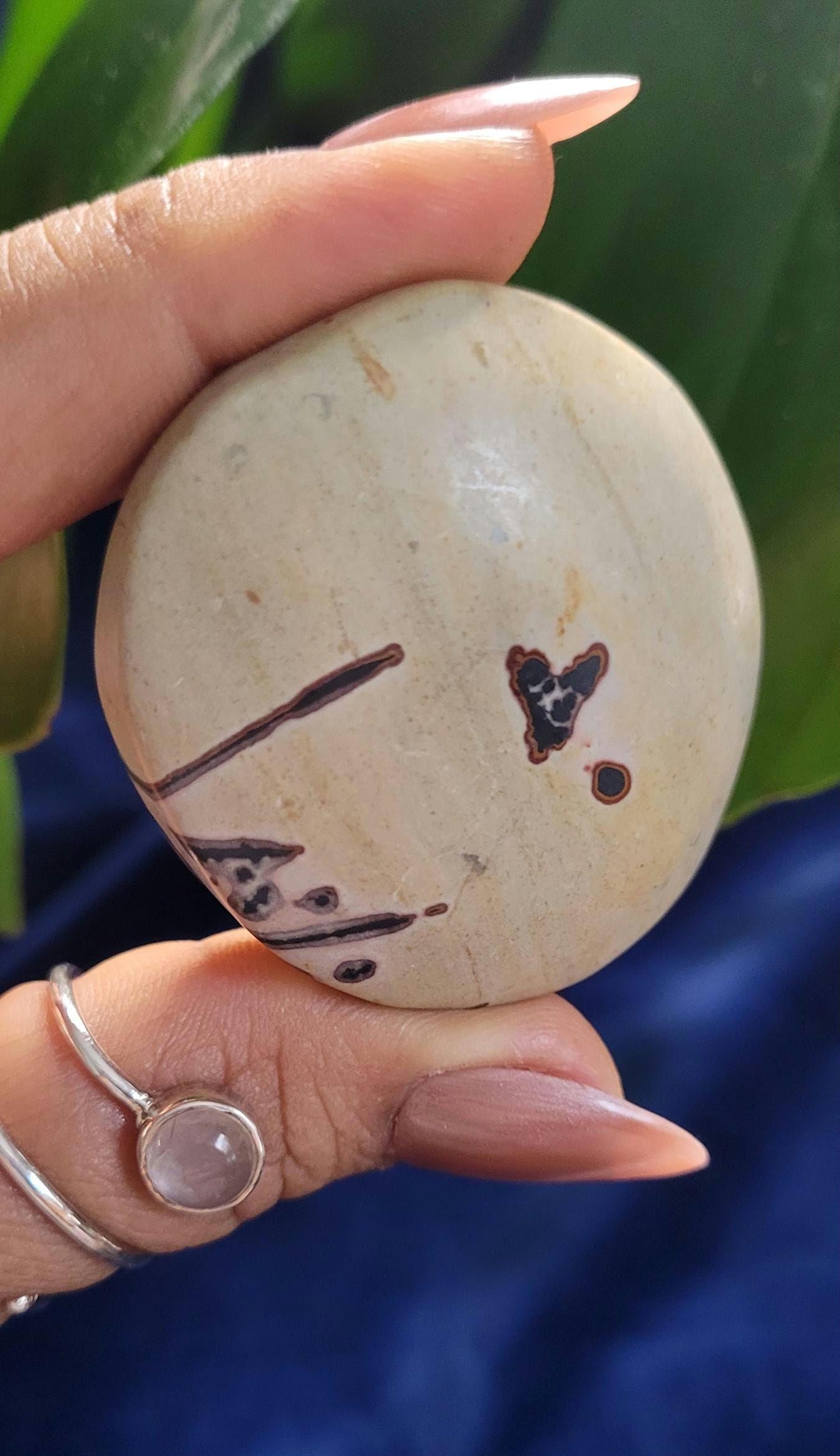 Picture Jasper Palm stone | Natural Landscapes of Art |Meditation Tool |Crystal Collector | Home Decor | Birthday Christmas Love Gift Ideas